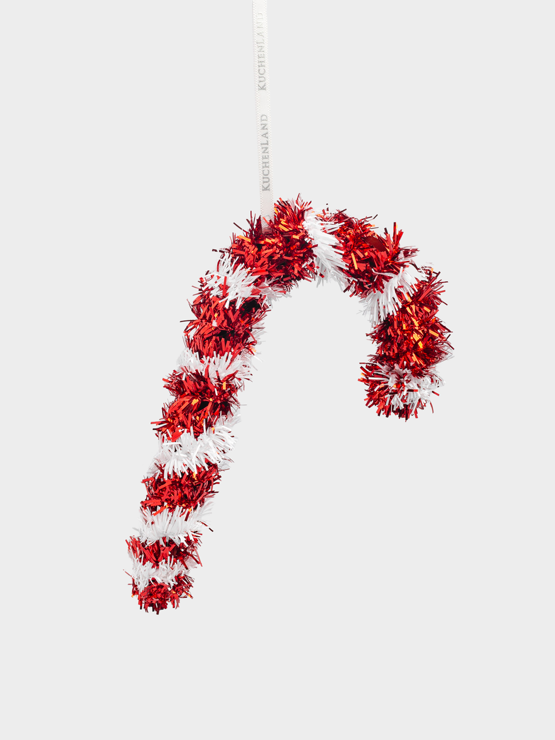 Игрушка елочная, 15 см, мишура/пластик, красно-белая, Леденец, Tinsel christmas, image-1