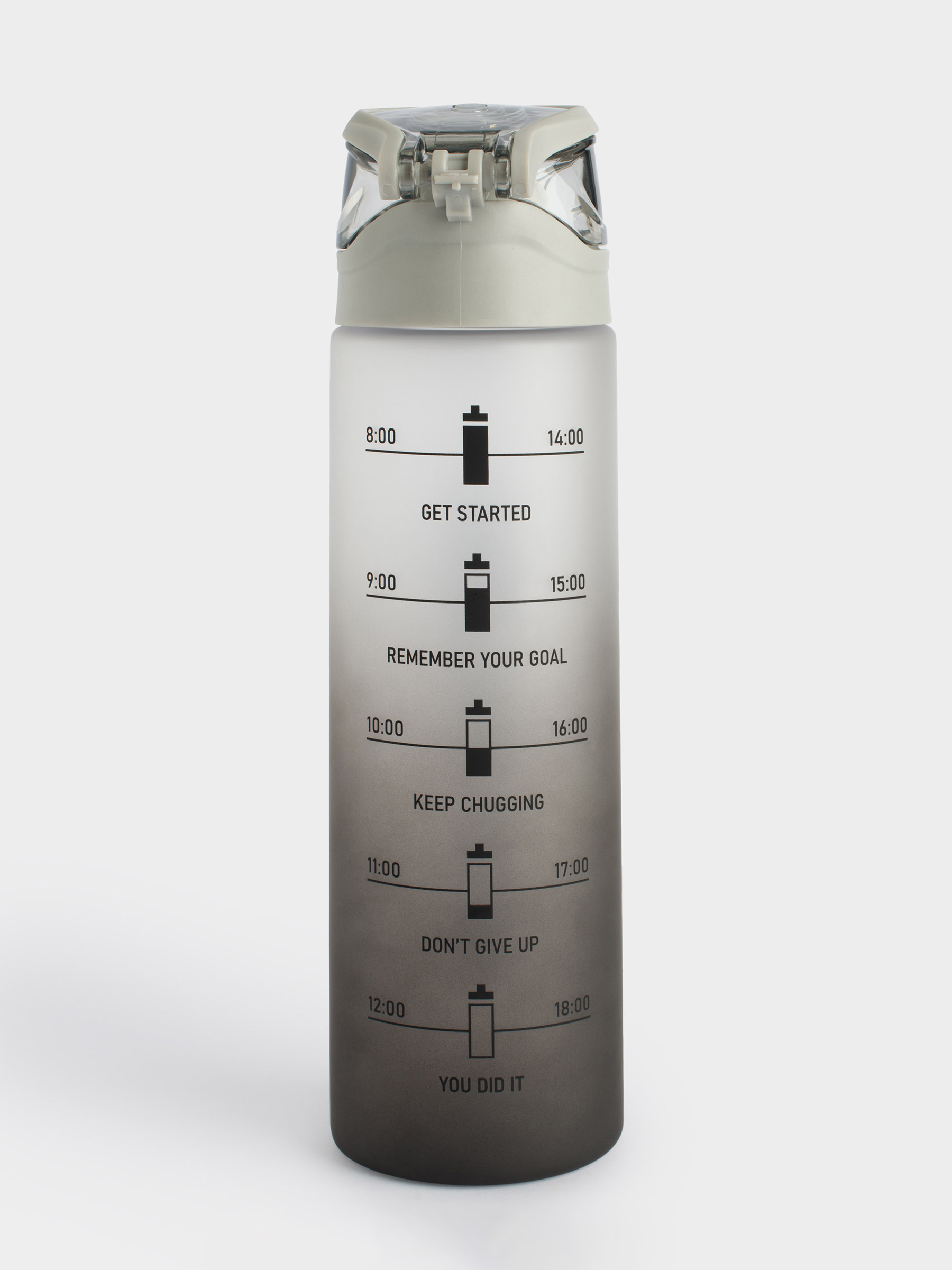 Бутылка для воды, 900 мл, пластик/силикон, серая, Water balance, Sport, image-2