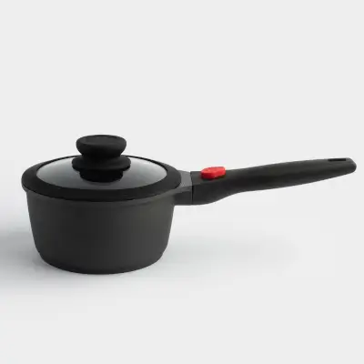 Ковш, 16 см, 1,5 л, с крышкой, съемная ручка, с покрытием, алюминий, Solution Red 2 ,image-0