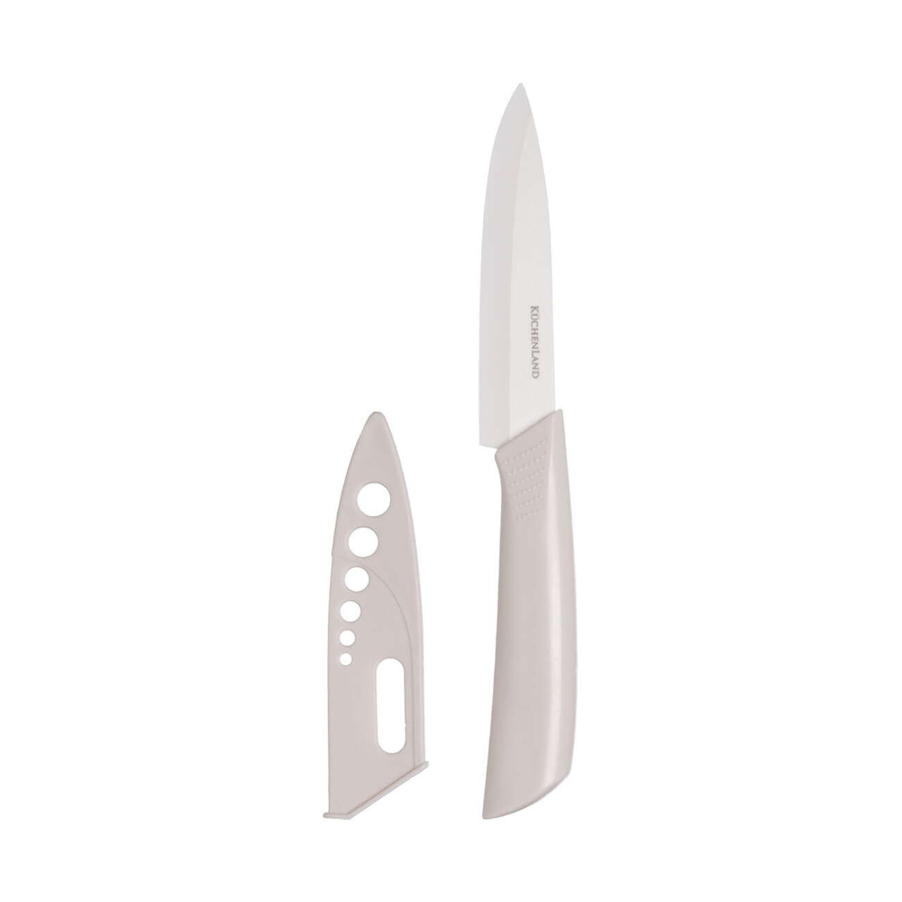 Нож для чистки овощей, 10 см, с чехлом, керамика/пластик, молочный, Regular изображение № 1