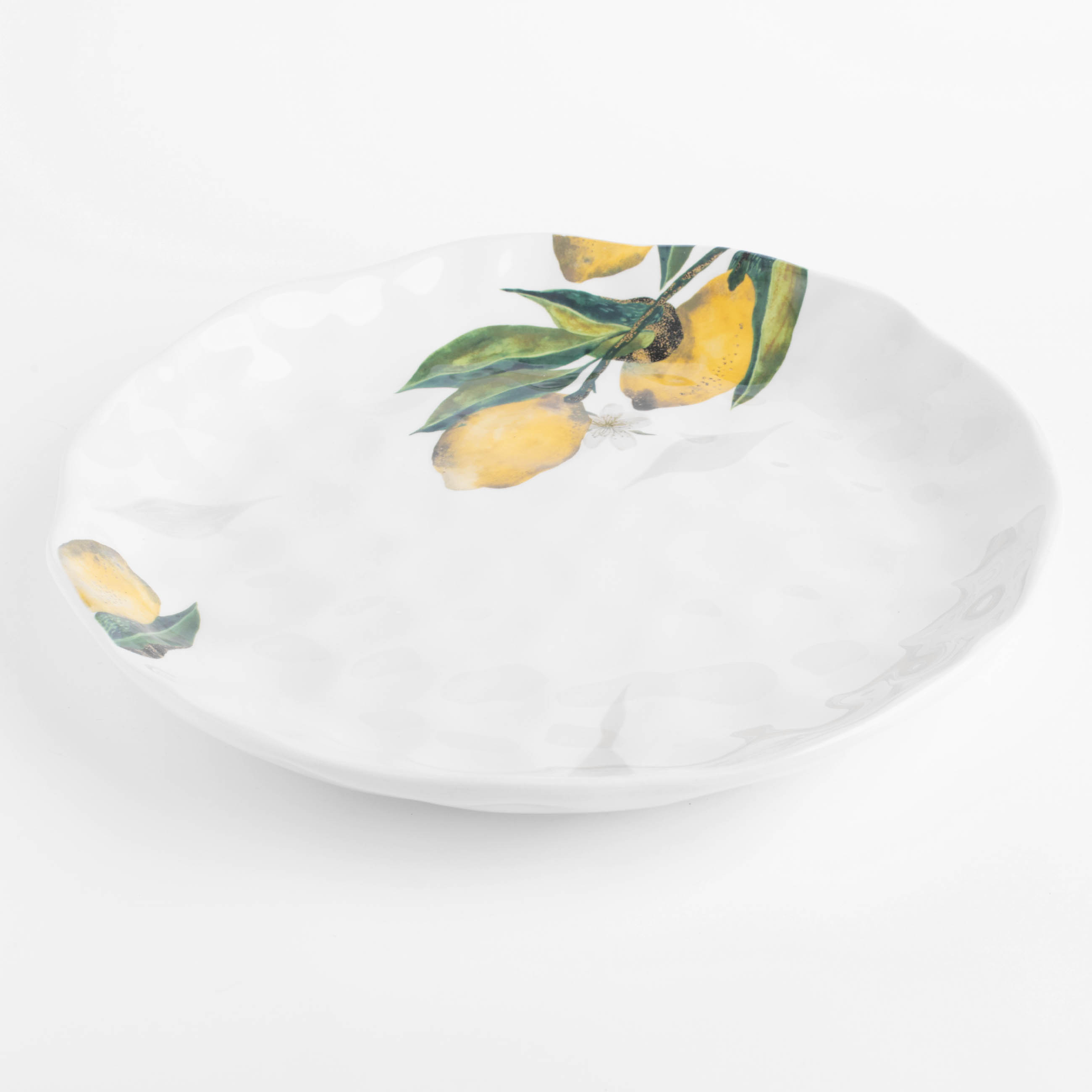 Тарелка обеденная, 27 см, керамика, белая, Лимоны на ветке, Sicily in bloom изображение № 2