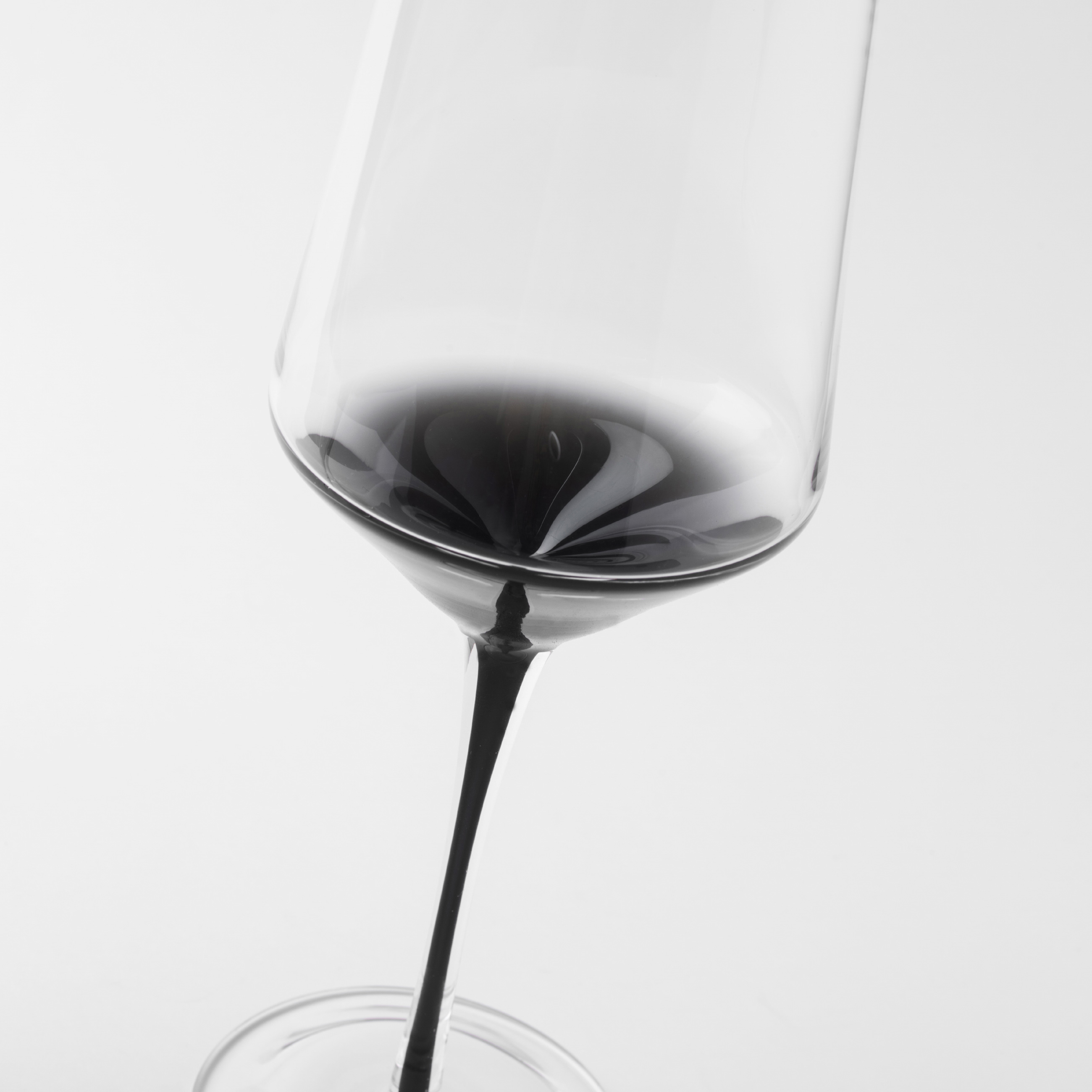 Бокал для вина, 460 мл, 2 шт, стекло, серый градиент, черная ножка, Stone color изображение № 6