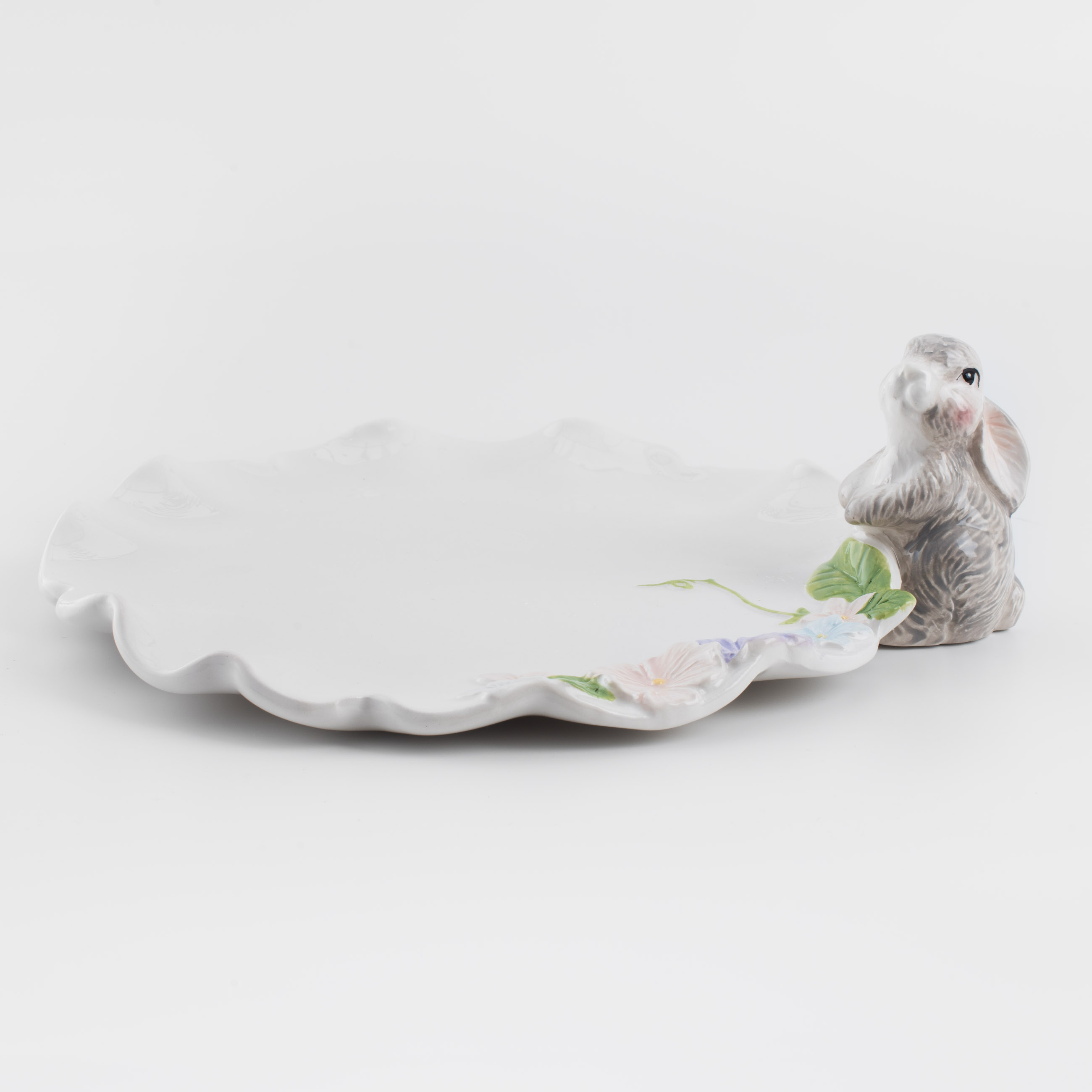 Блюдо, 24 см, керамика, белое, Кролик и цветы, Pure easter изображение № 6