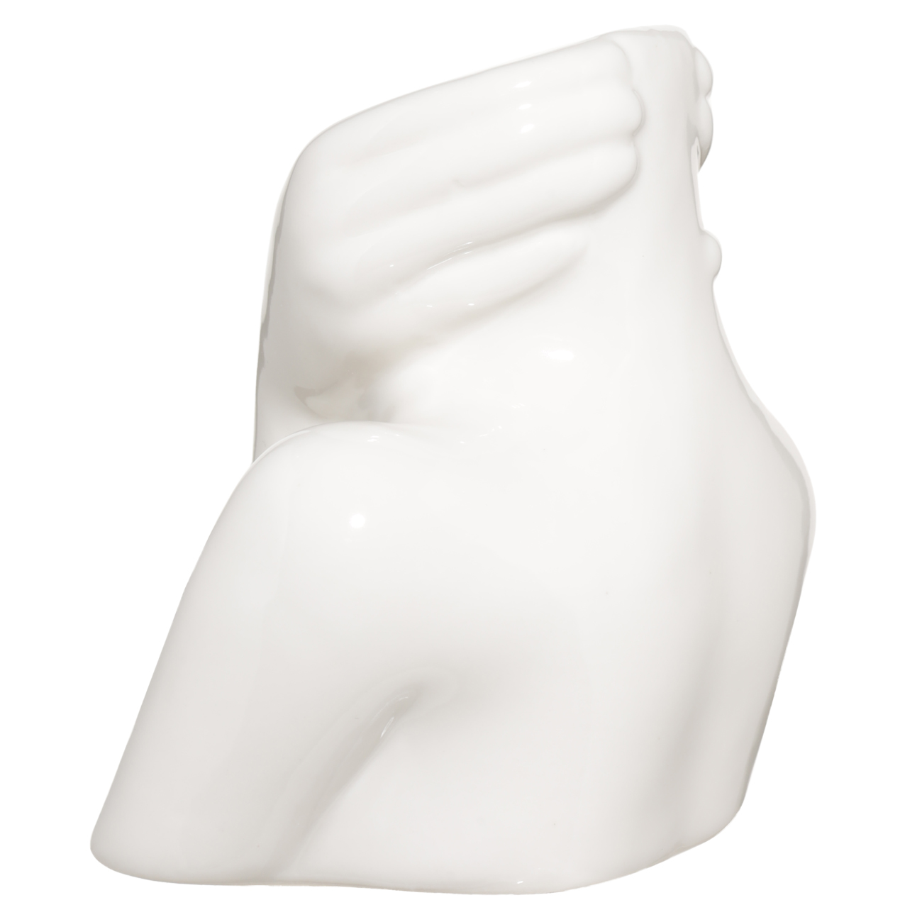 Подставка для косметических кистей, 12 см, фарфор Р, белая, Руки на шее, Face изображение № 3