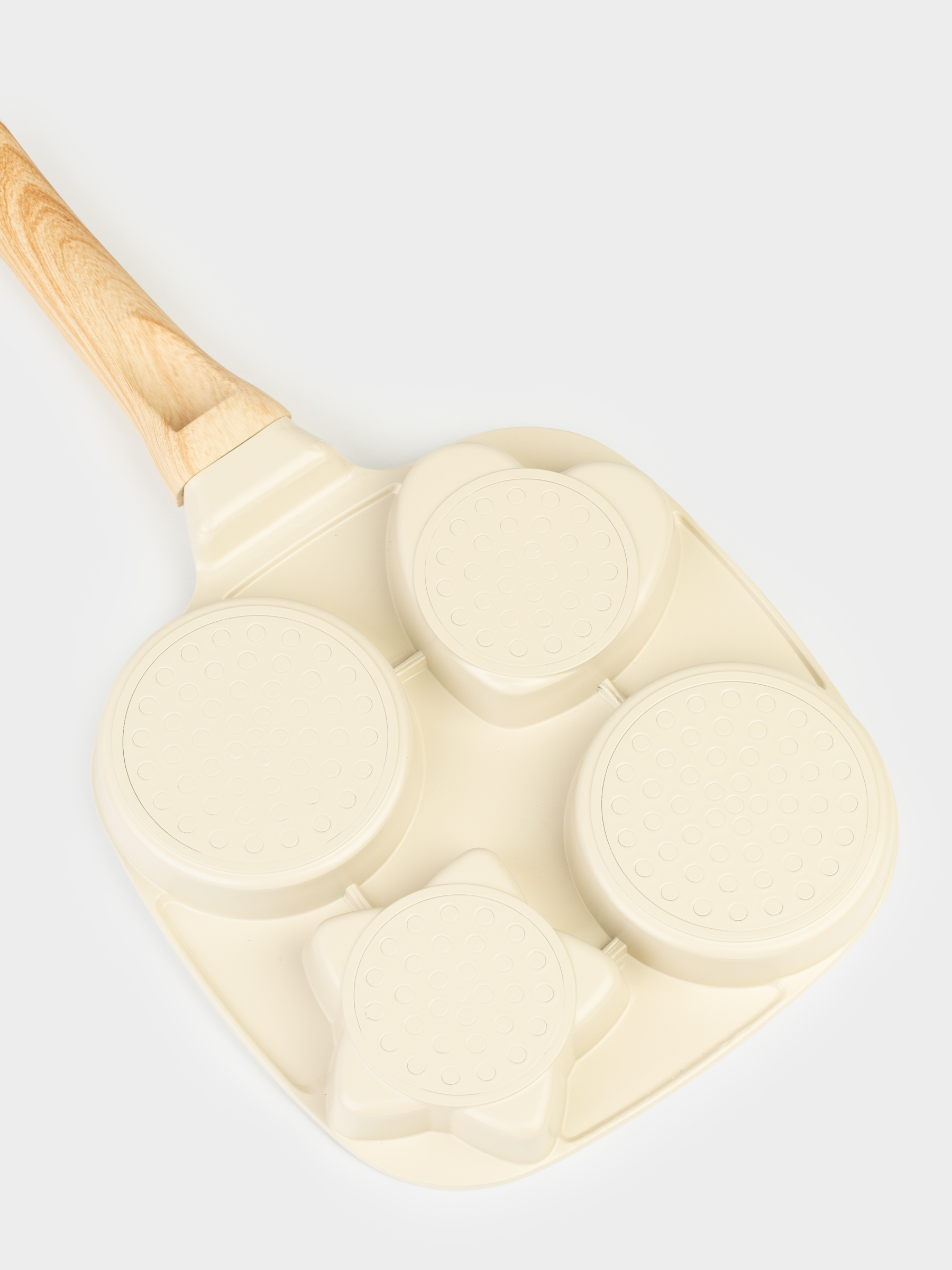 Сковорода для яиц и оладий, 19 см, 4 отд, с покрытием, алюминий, молочная, Фигуры, Sentimentality, image-2