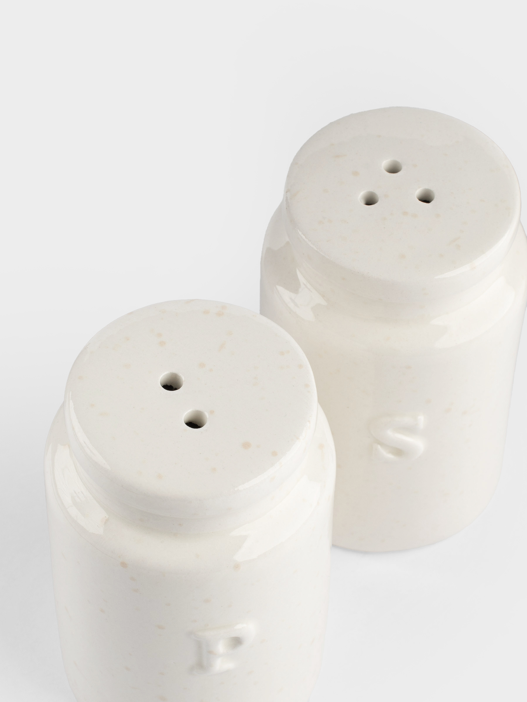 Набор для соли и перца, 8 см, керамика, молочно-бежевый, в крапинку, Ceramo speckled, image-4