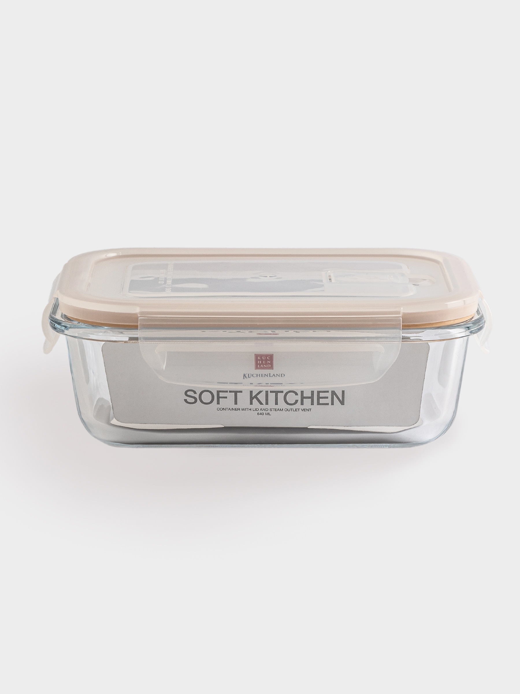 Контейнер, 640 мл, с клипсами, с клапаном, стекло Т/пластик, прямоугольный, Soft kitchen, image-5