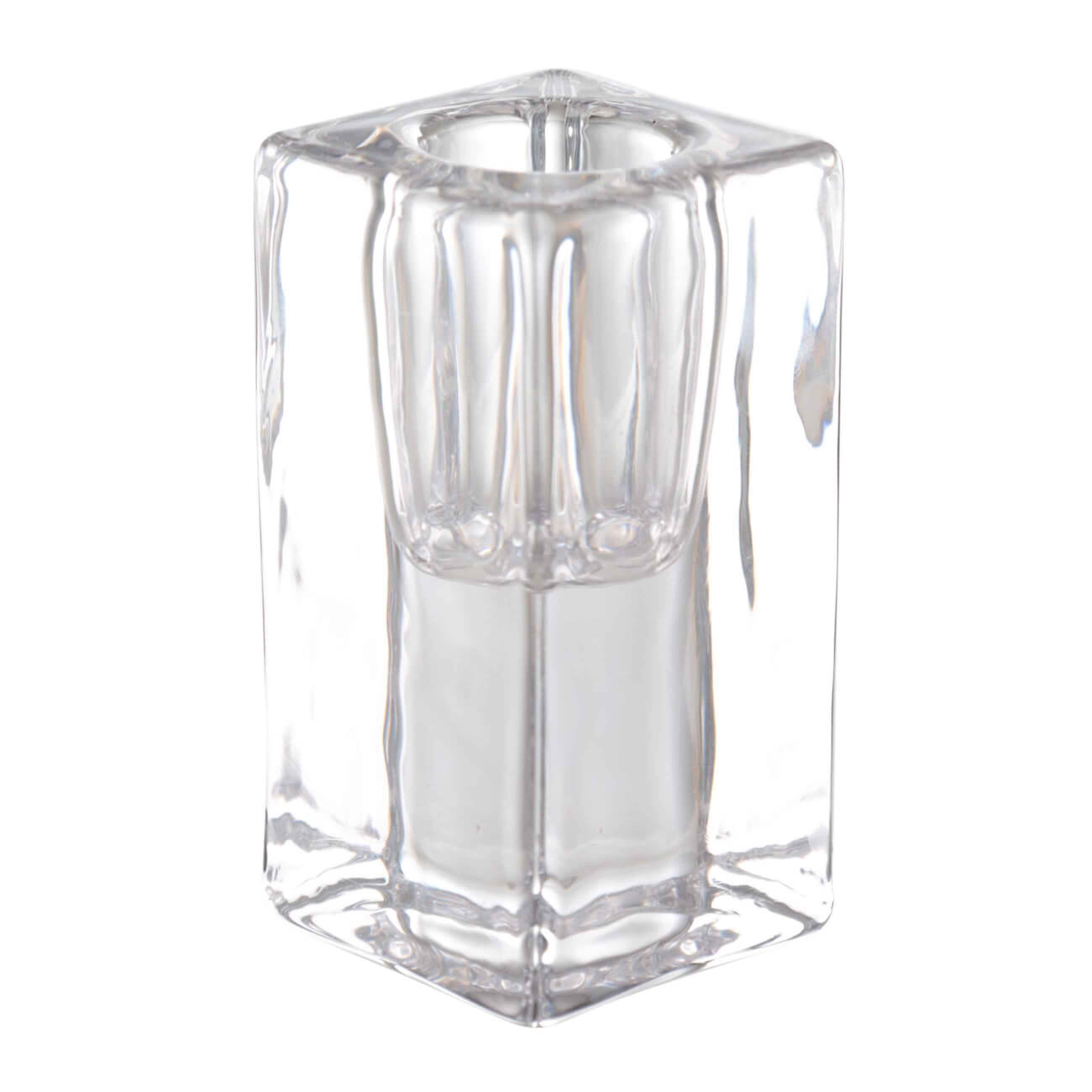 Подсвечник, 8 см, для тонкой свечи, стекло, Cube изображение № 1