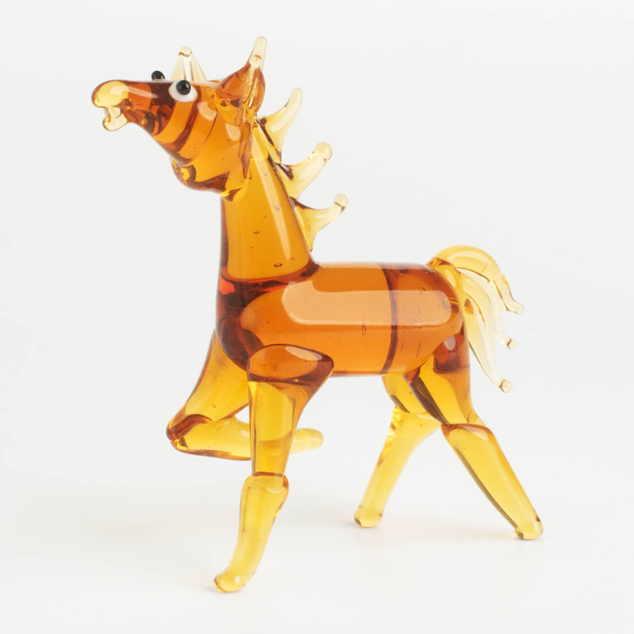 Статуэтка, 7 см, стекло, янтарная, Лошадь, Vitreous сказка про зелёную лошадь