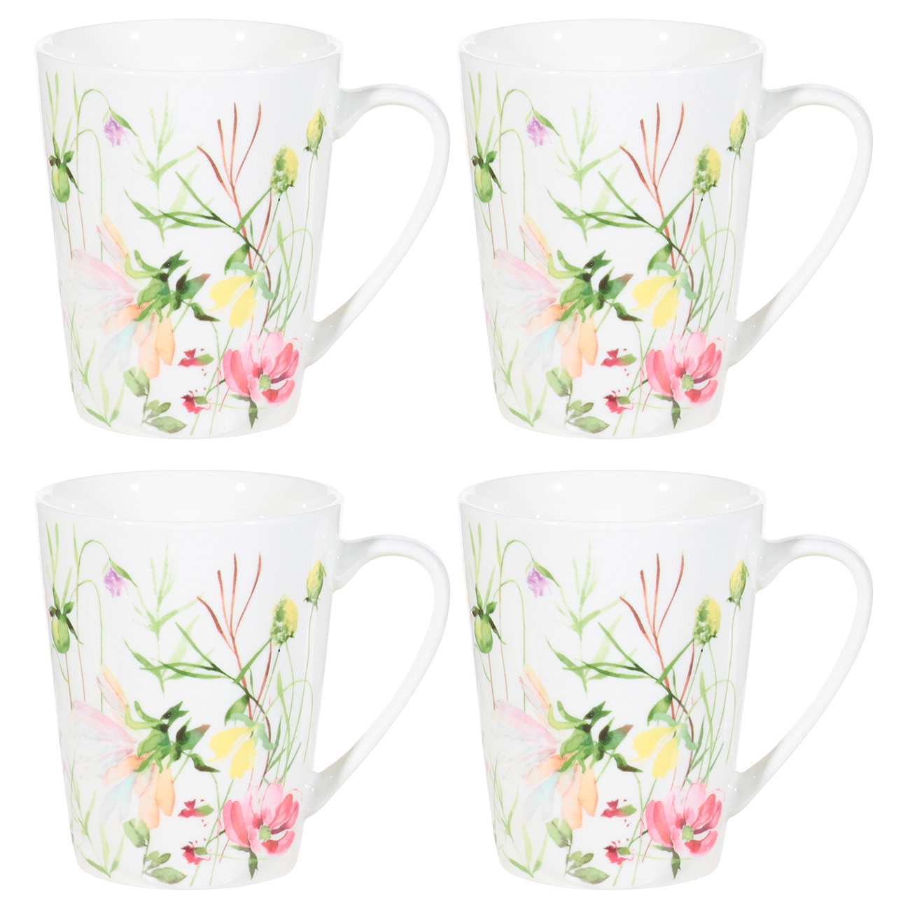 

Кружка, 420 мл, 4 шт, фарфор N, Травы, Grass