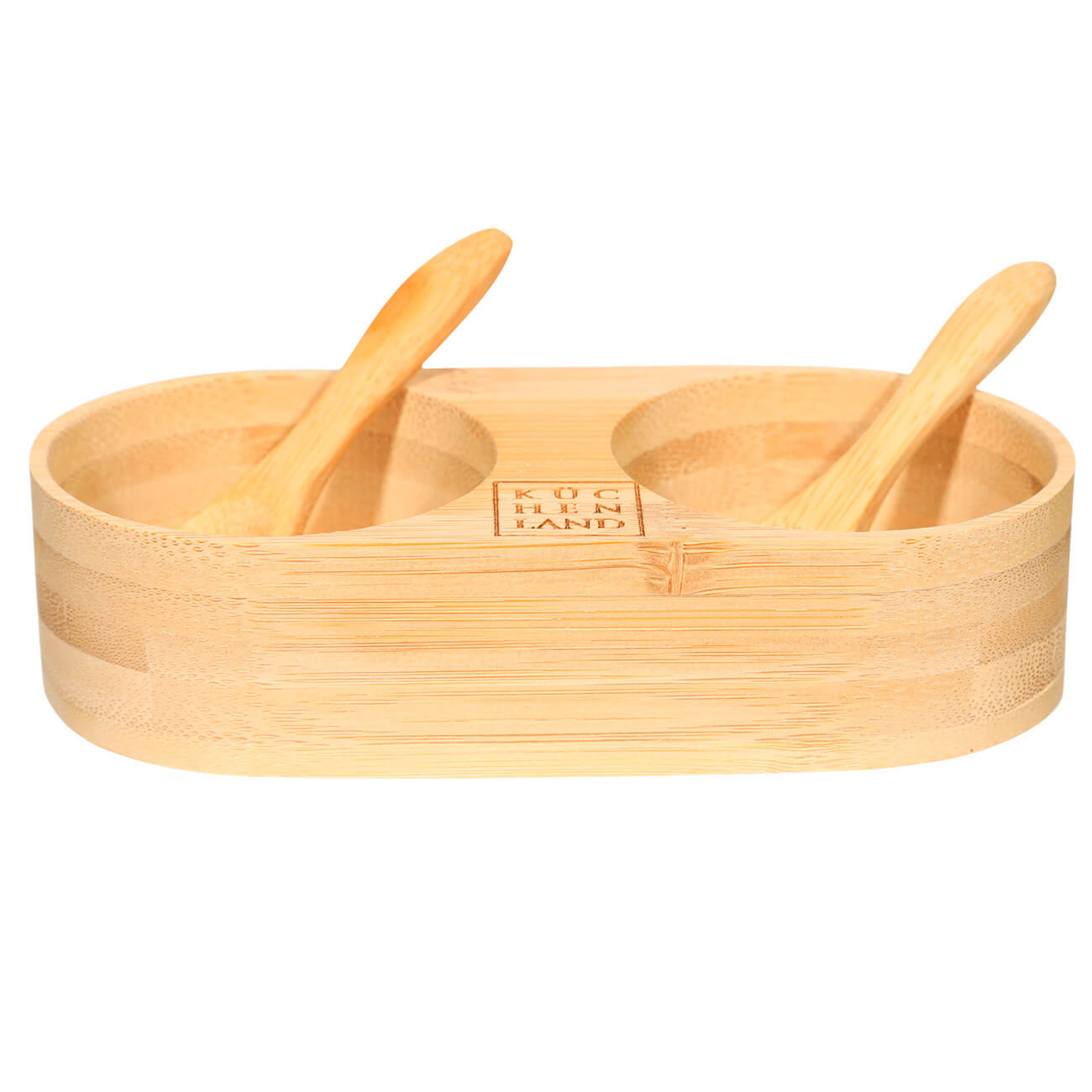 

Емкость для специй, 15х7 см, 2 отд, с ложками, дерево, Wood kitchen