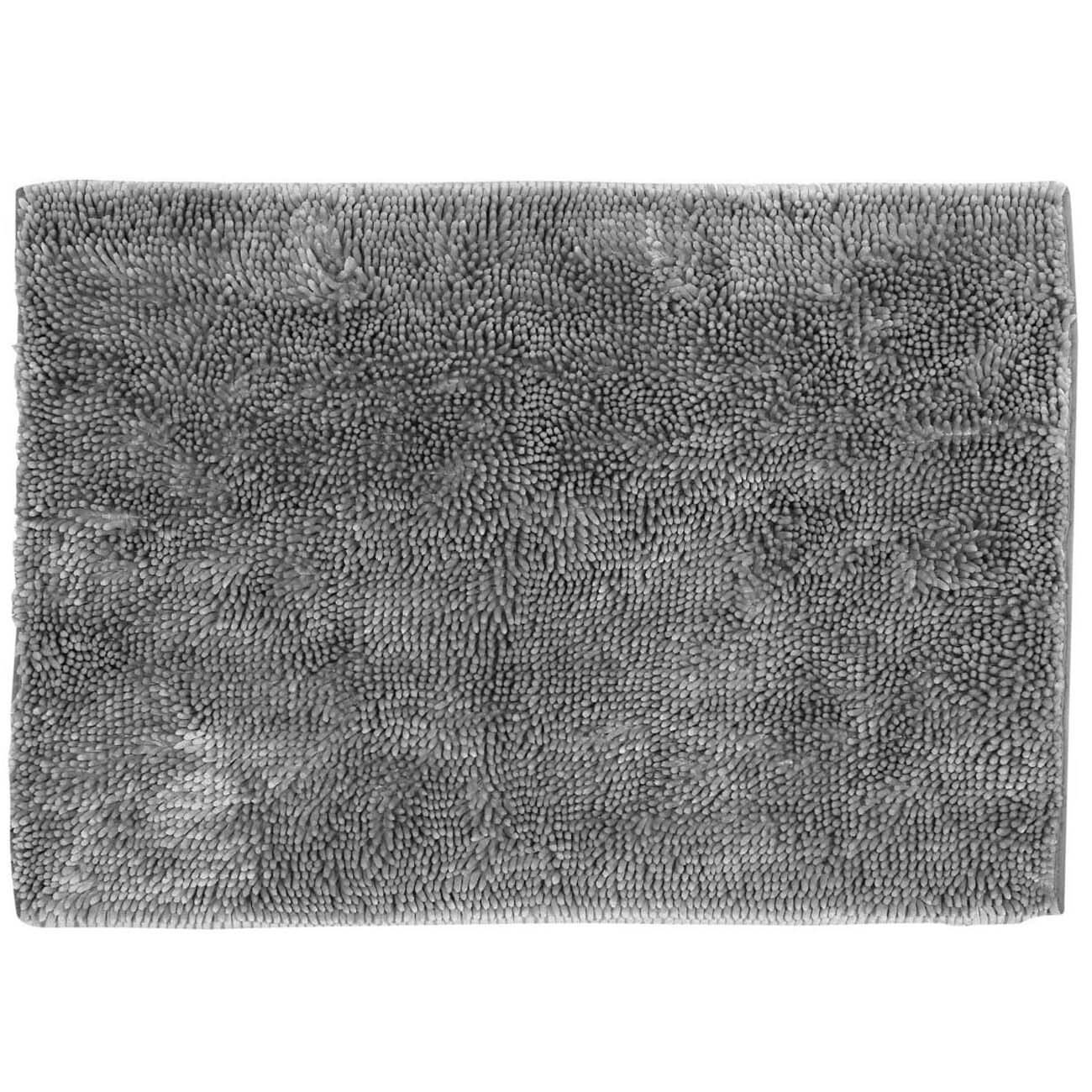 Kuchenland Коврик, 65х100 см, противоскользящий, полиэстер, серый, Fluffy