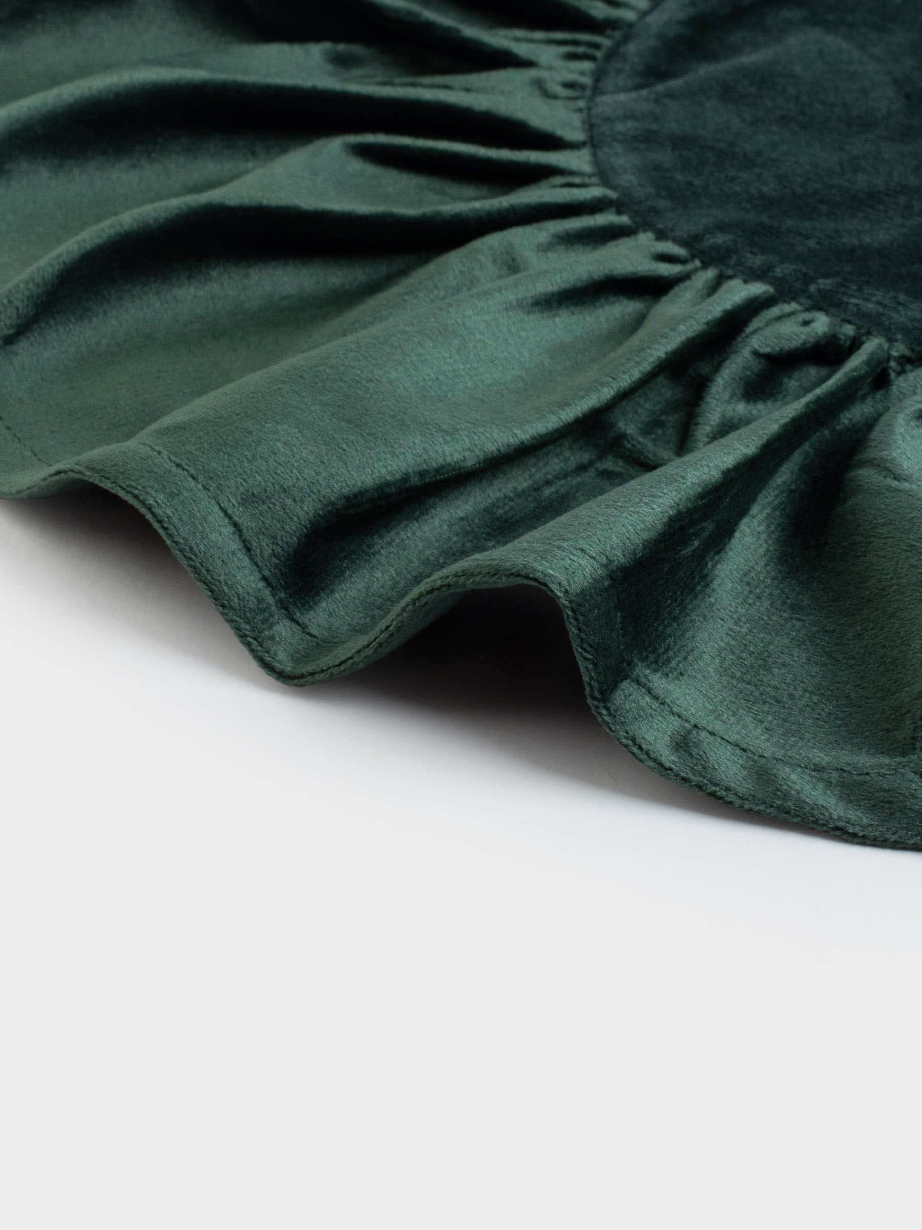 Салфетка под приборы, 38 см, бархат, круглая, зеленая, Волнистые края, Color wavy, image-2