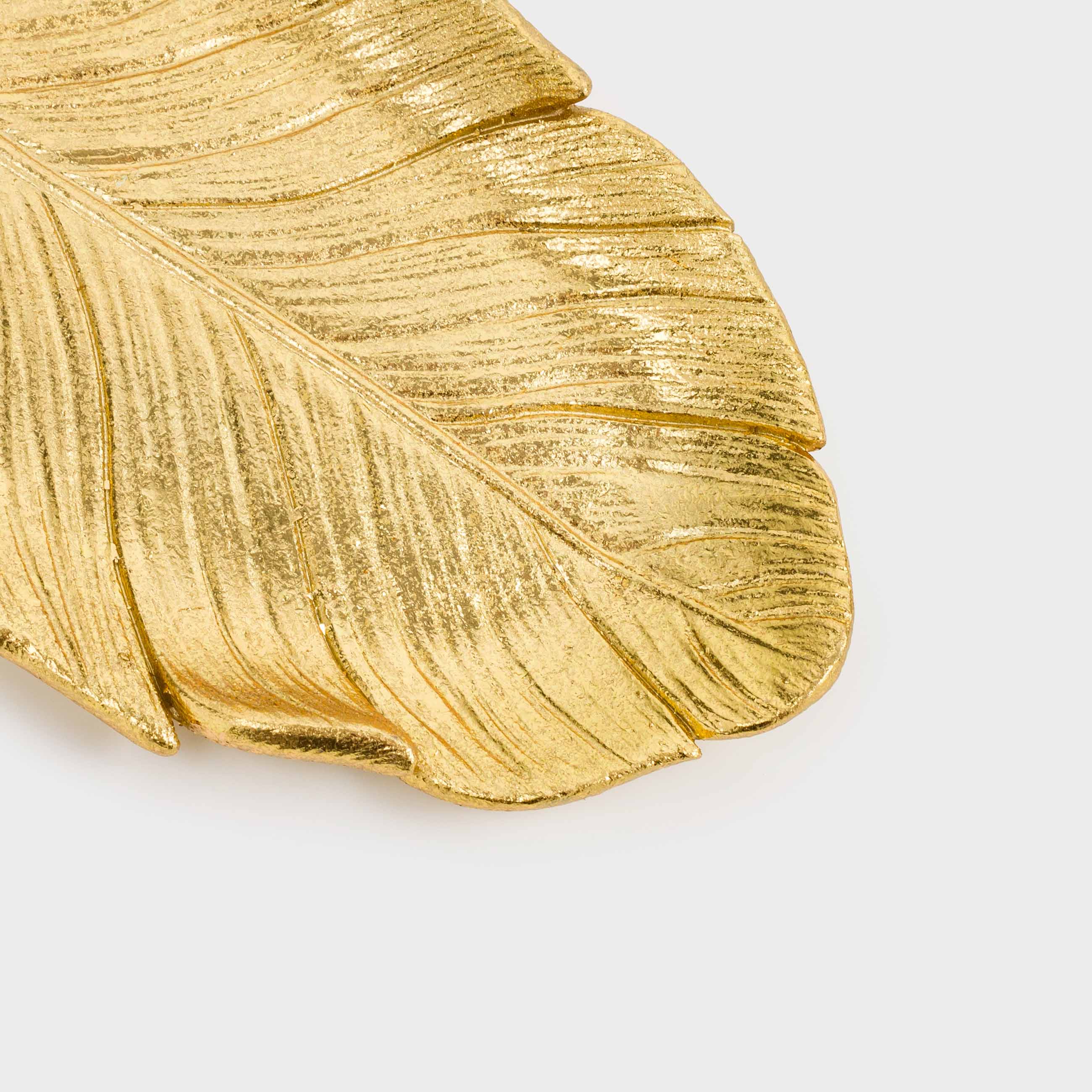 Блюдо декоративное, 25 см, полирезин, золотистое, Перо, Feather, image-4