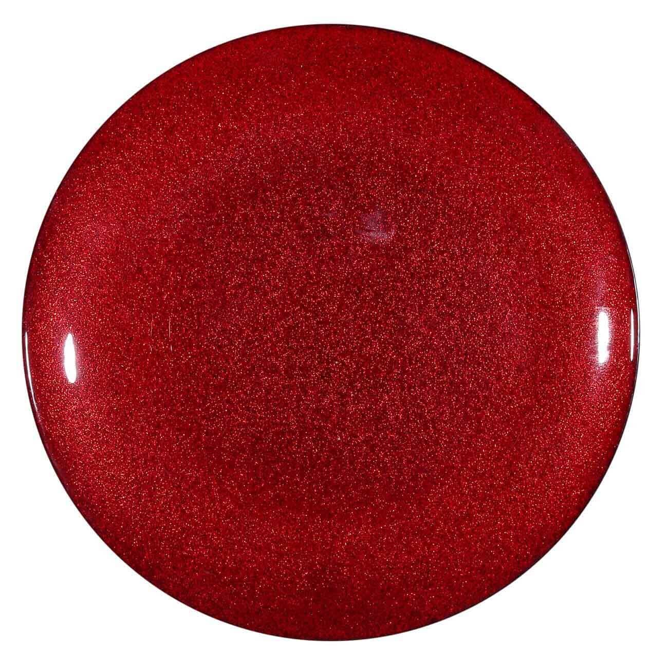 Тарелка обеденная, 28 см, стекло, красная, Basic