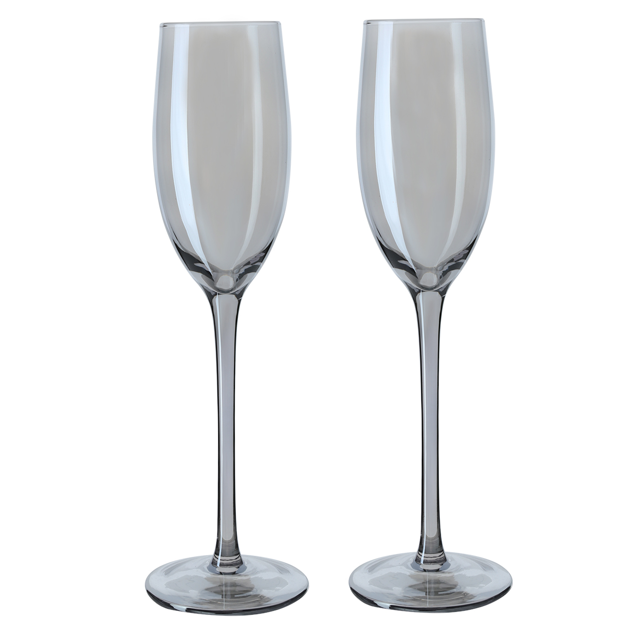 Бокал для шампанского, 260 мл, 2 шт, стекло, серый, Twinkle