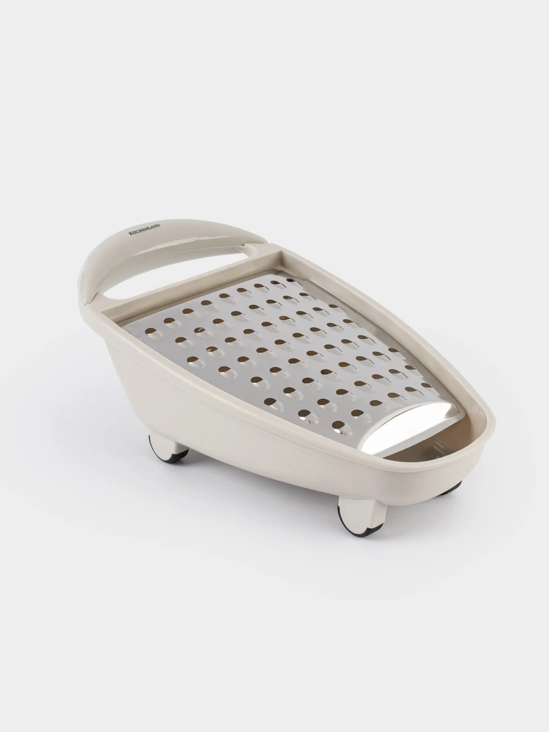 Терка, 26 см, с контейнером, сталь/пластик, светло-серая, Assist