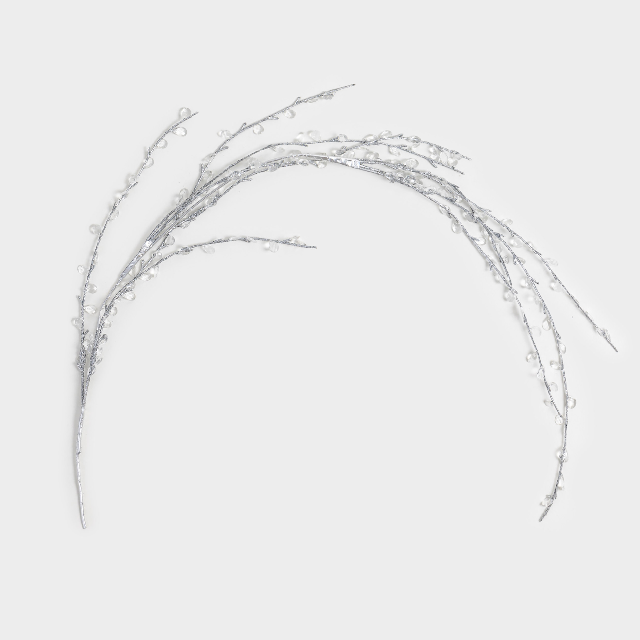 Ветка-гирлянда декоративная 12 м акрилметалл серебристая Кристаллы Crystal decor 1145₽