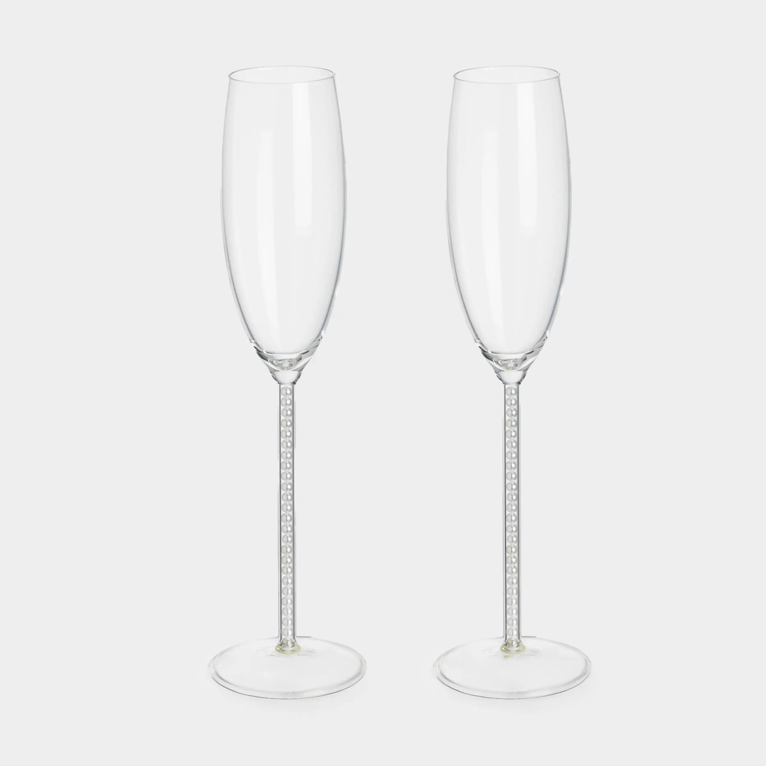 Бокал для шампанского, 200 мл, 2 шт, с жемчужинами, стекло/пластик, Crystal pearl