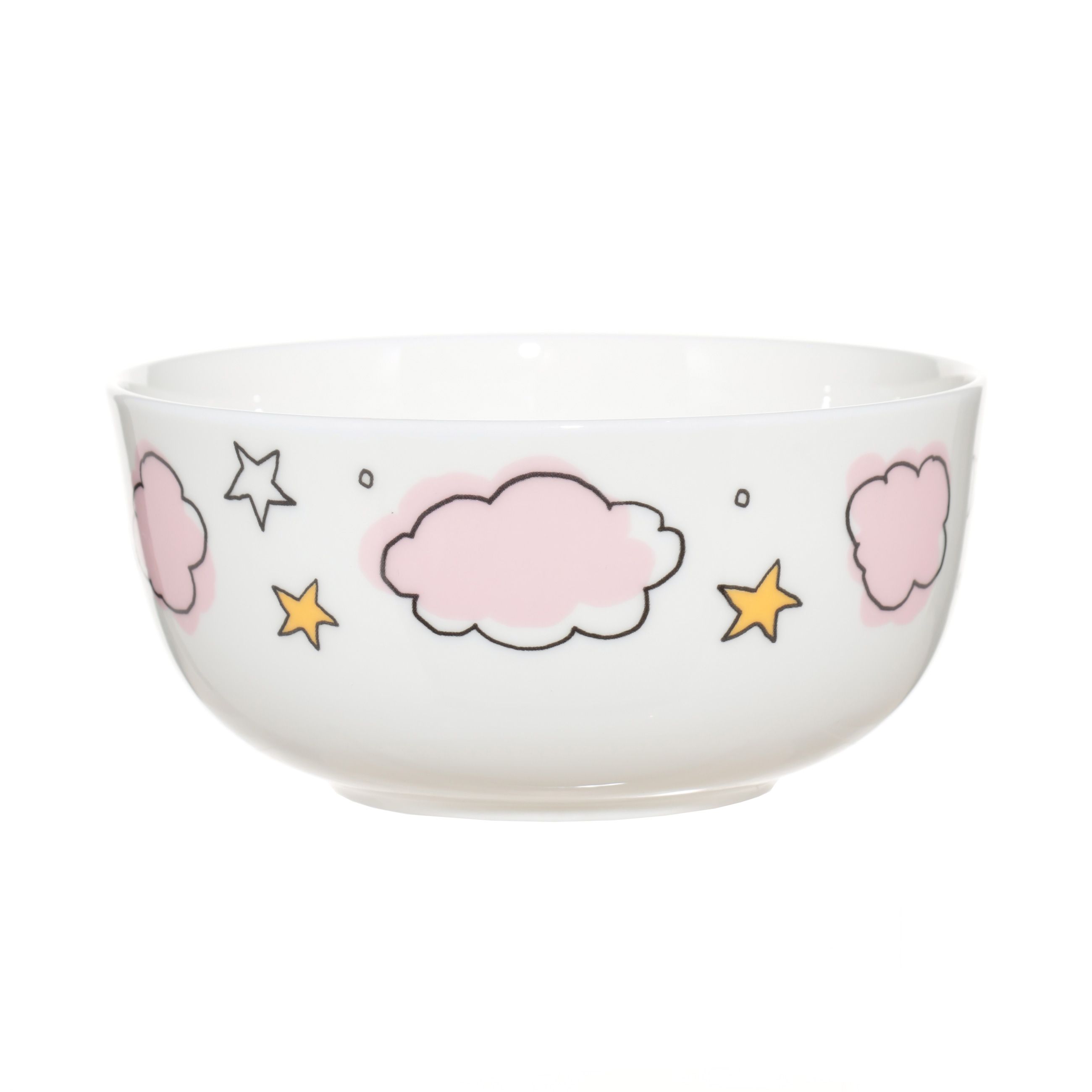 Набор посуды, детский, 3 пр, фарфор F, бело-розовый, Единорог в облаках, Unicorn изображение № 4