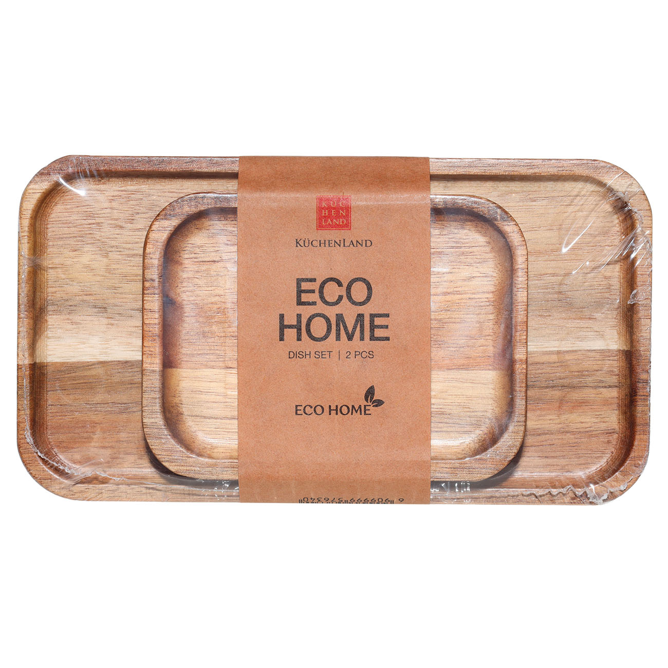 Набор блюд, 12/20 см, 2 шт, дерево, прямоугольное, Eco home, image-1