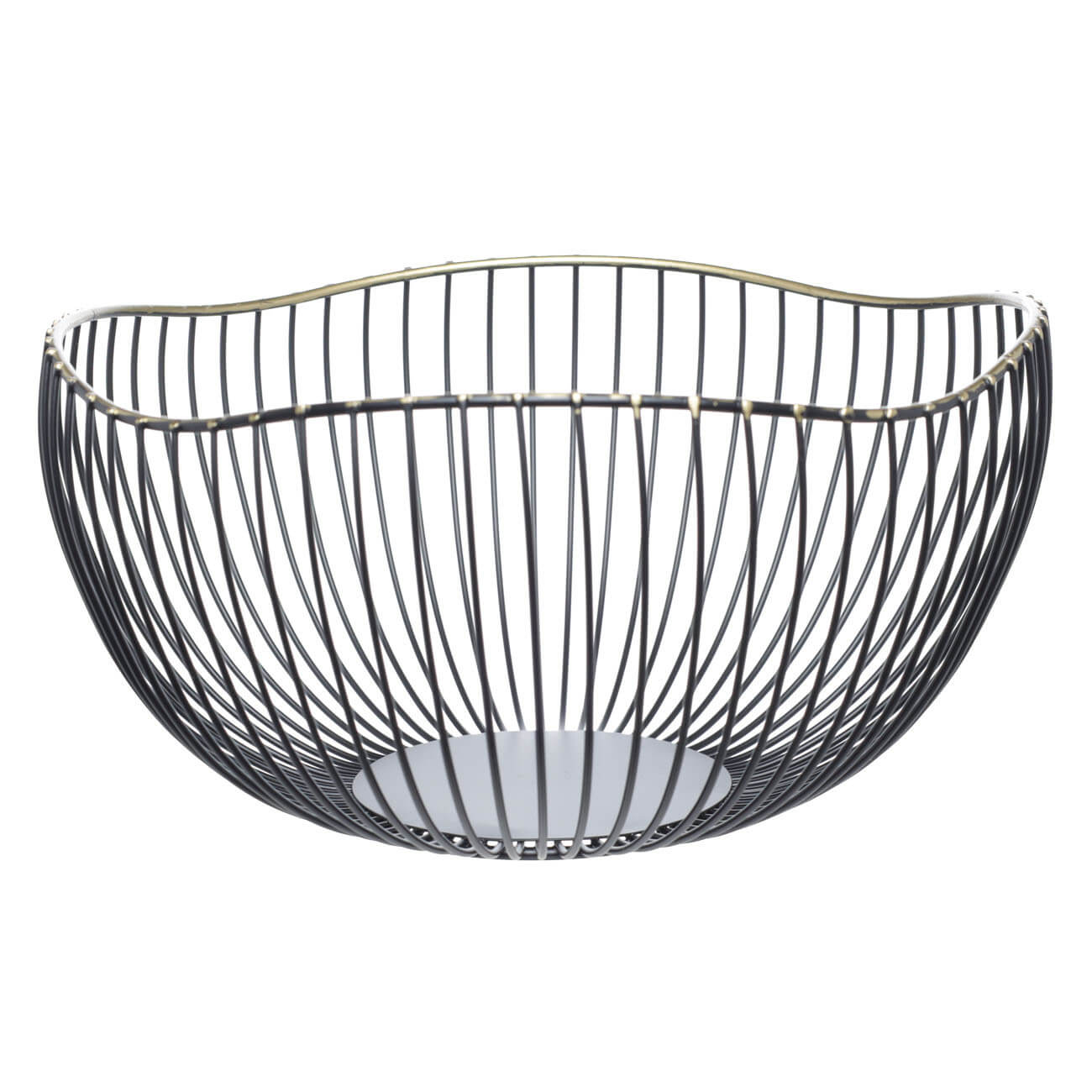 

Корзина для фруктов, 26 см, металл, черная, Волнистый край, Twist black