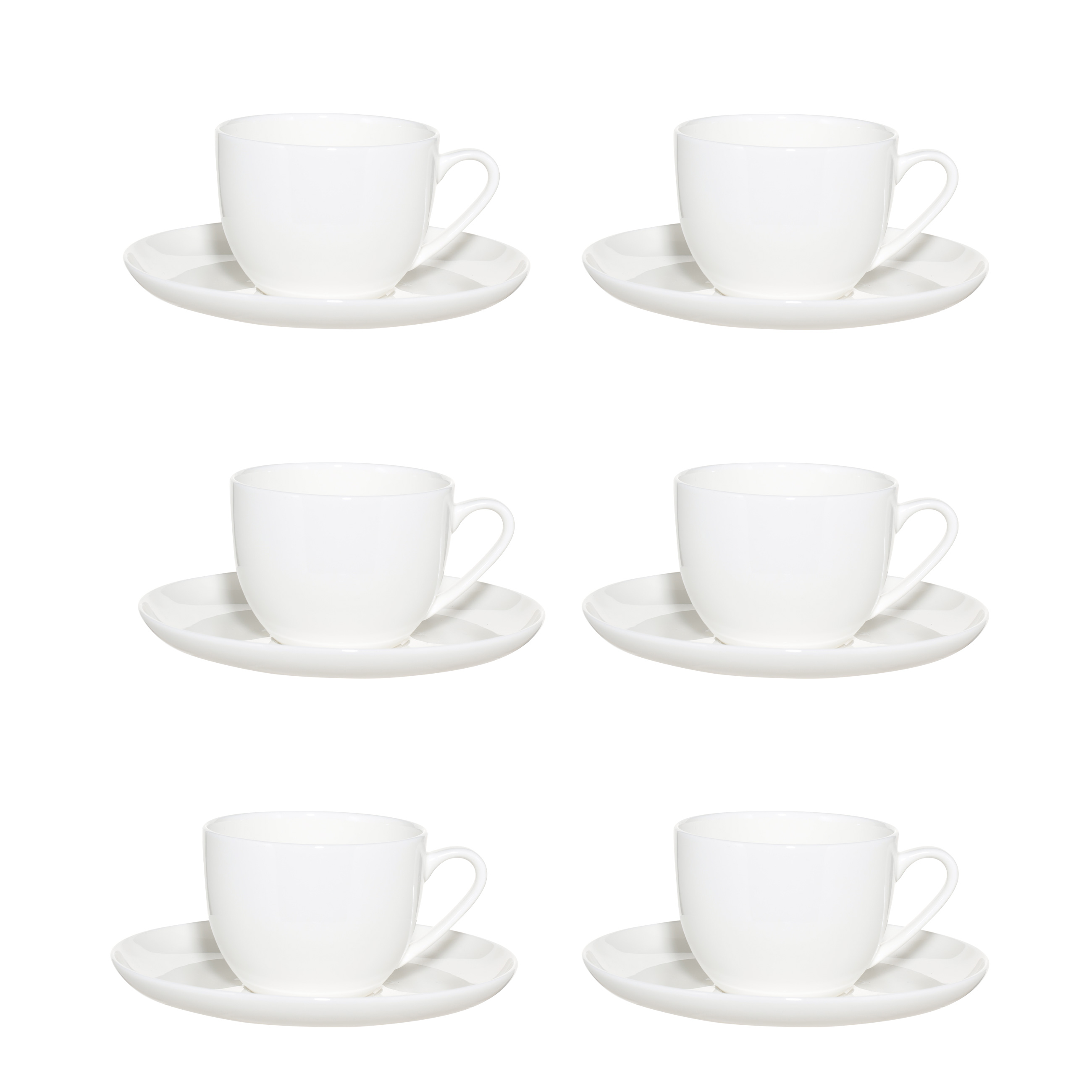 Пара чайная, 6 перс, 12 пр, 250 мл, фарфор F, белая, Ideal white, image-0