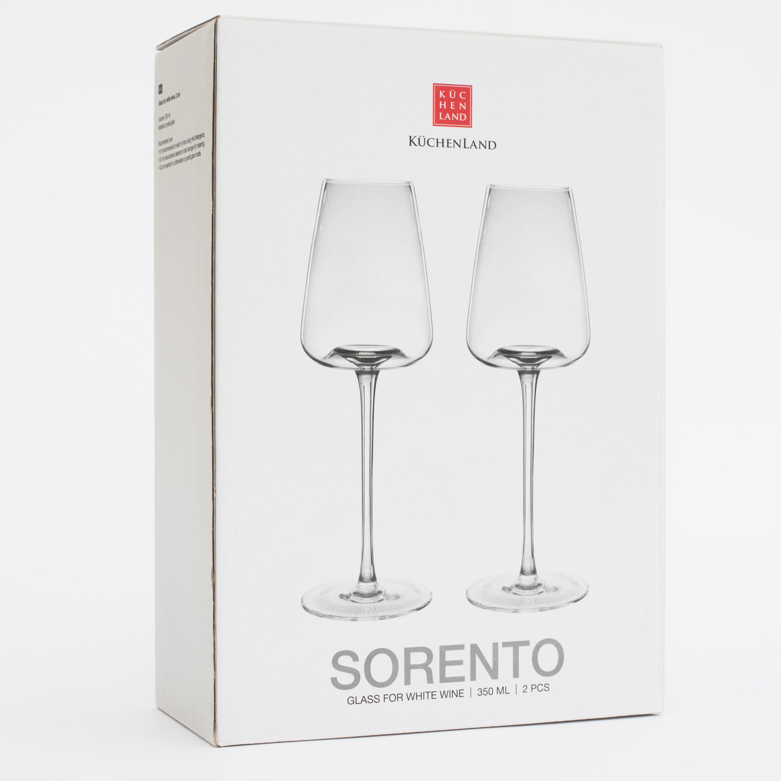 Бокал для белого вина, 350 мл, 2 шт, стекло, Sorento