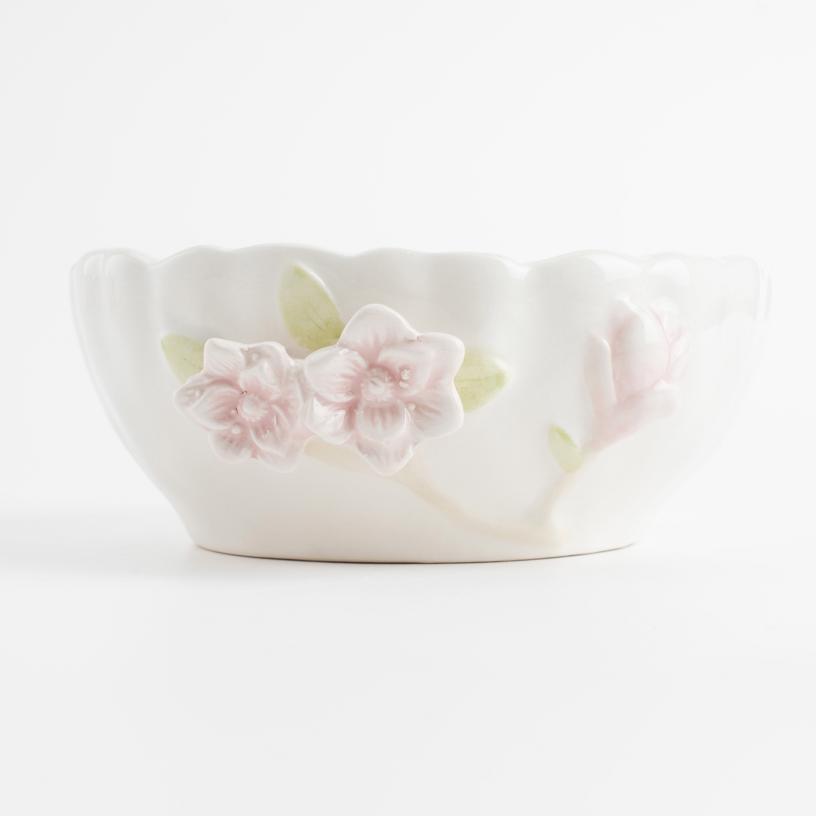 Салатник, 15х6 см, керамика, молочный, Цветы магнолии, Magnolia изображение № 3
