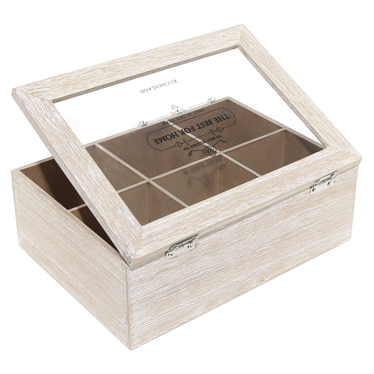 Коробка для чая, 22х16 см, 6 отд, дерево, прямоугольная, бежевая, Best home, Ethno изображение № 2