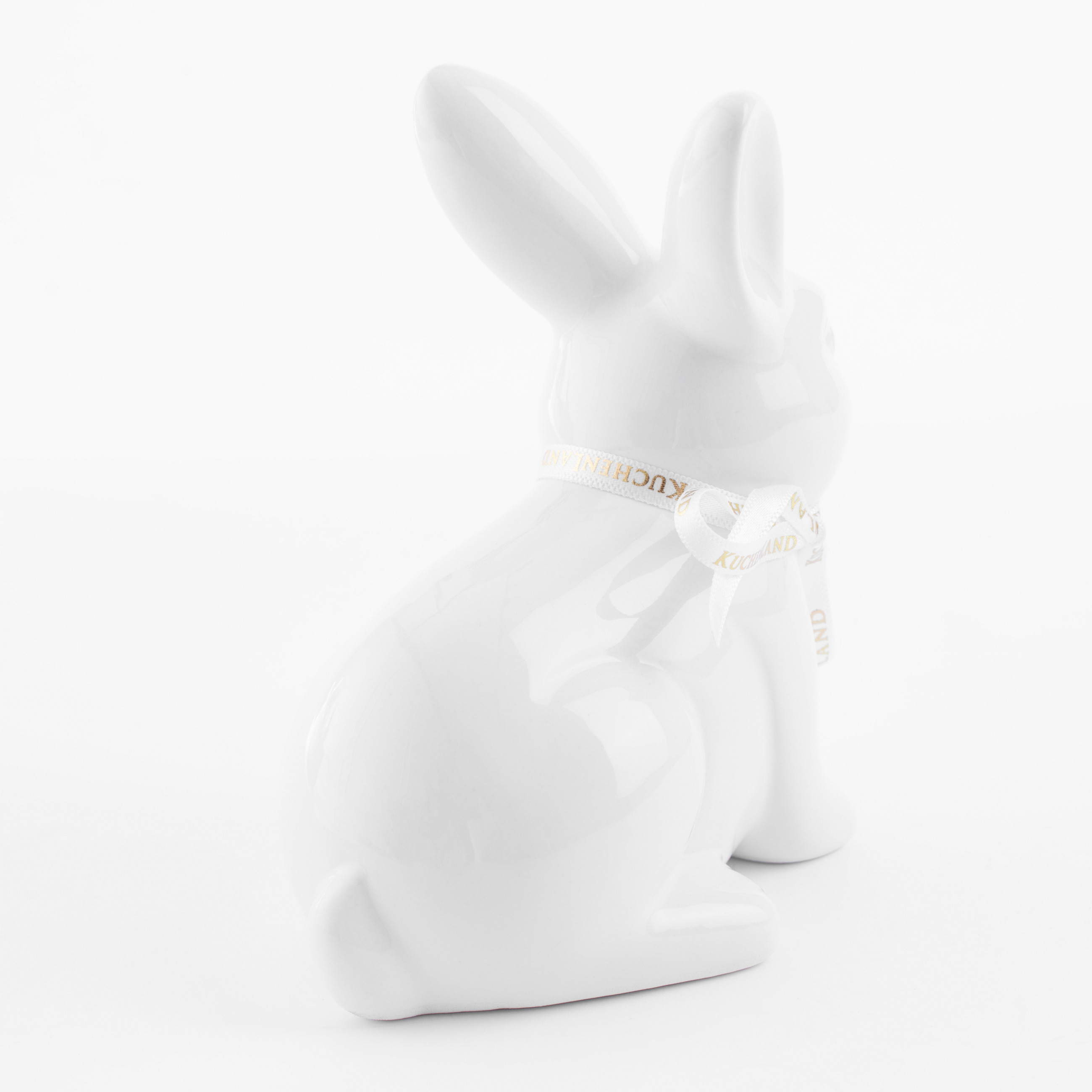 Статуэтка, 13 см, керамика, бело-золотистая, Кролик сидит, Easter gold изображение № 4
