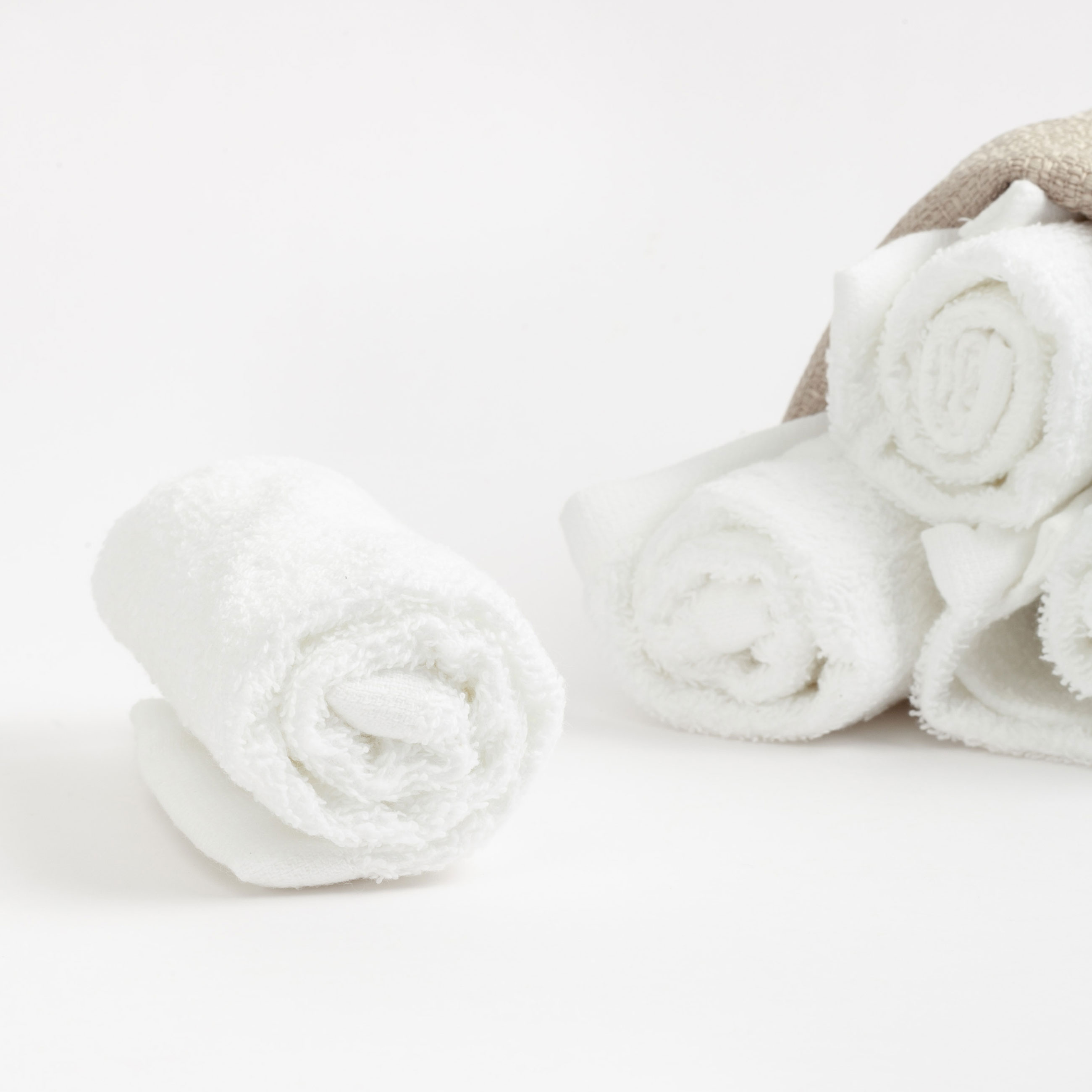 Полотенце, 30х30 см, 4 шт, в корзине, хлопок/полиэстер, белое, Basket towel