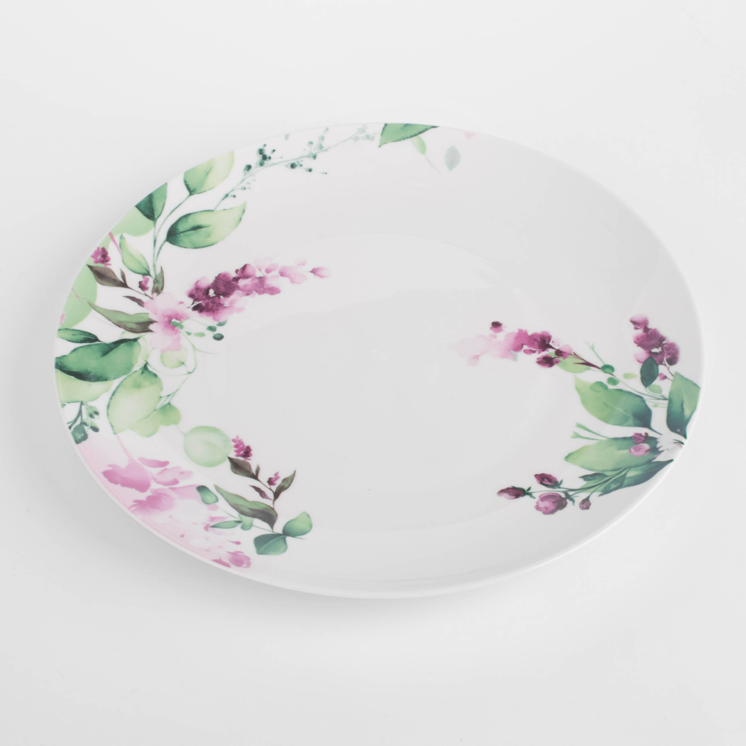 Тарелка обеденная, 27 см, фарфор N, белый, Акварельные цветы, Senetti изображение № 2