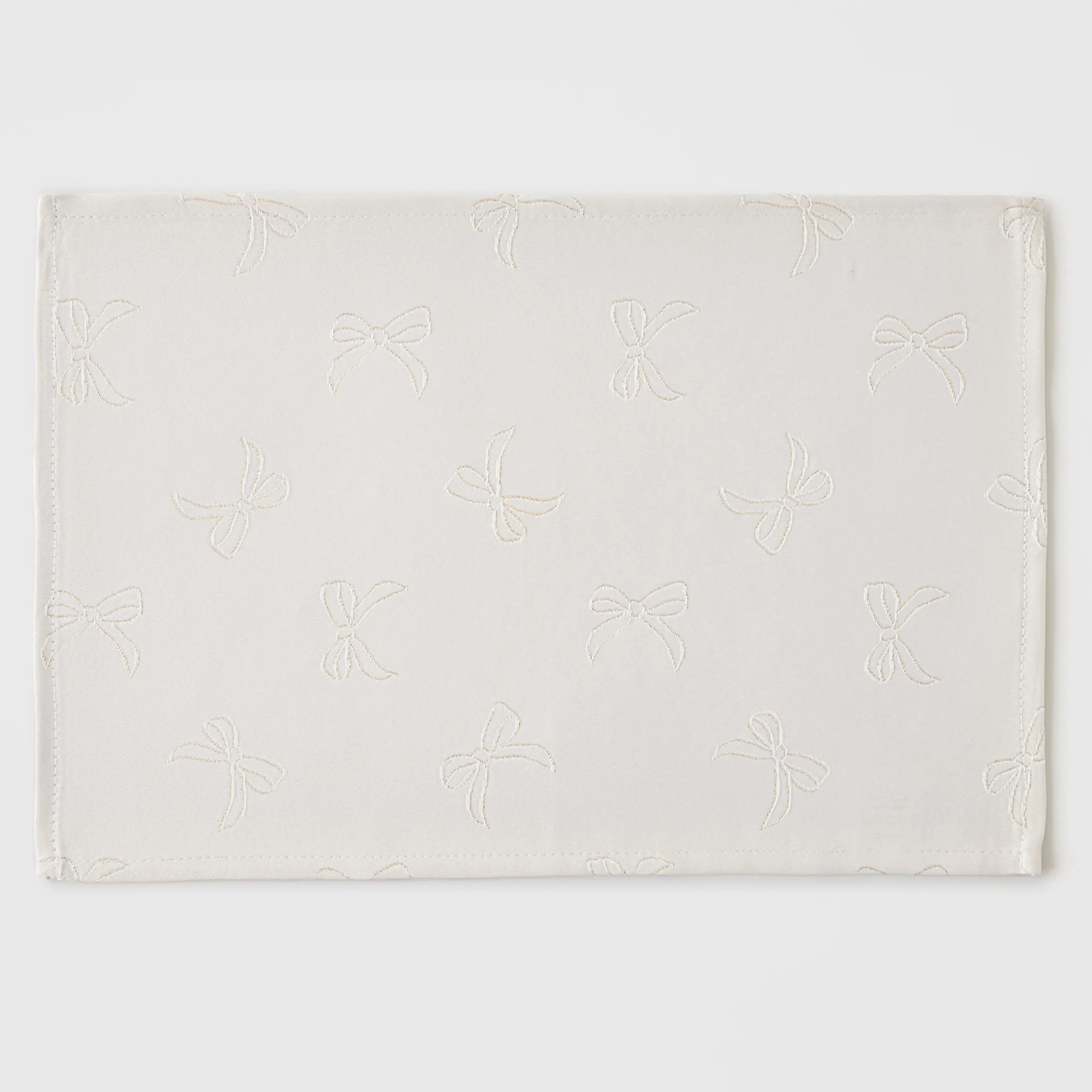 Салфетка под приборы, 30х45 см, жаккард, полиэстер, молочная, Банты, Jacquard bow