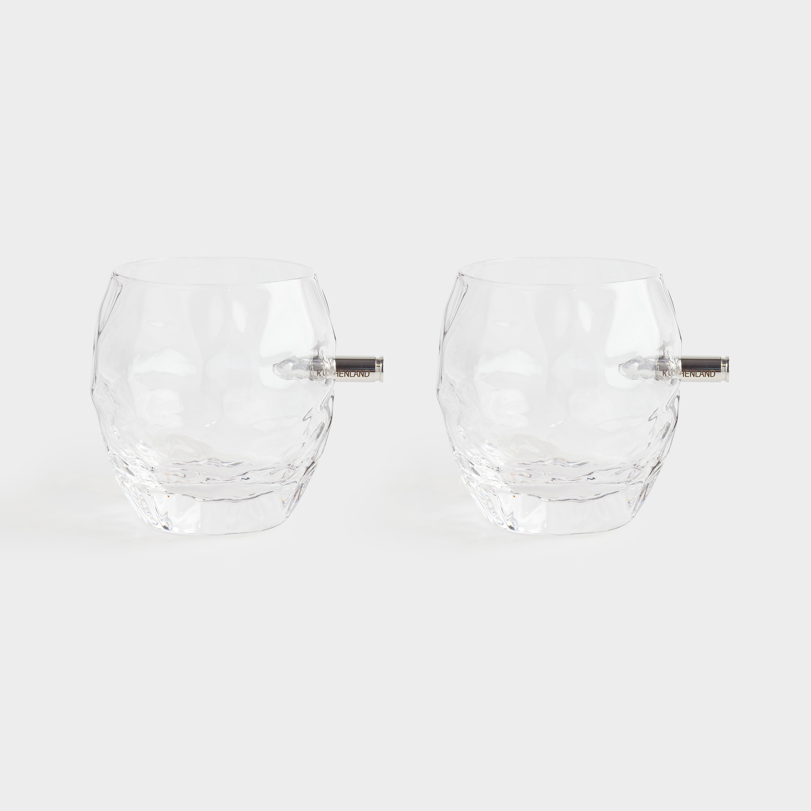 Стакан для виски 9 см 350 мл 2 шт стеклометалл с декоративной пулей Bullet 1393₽