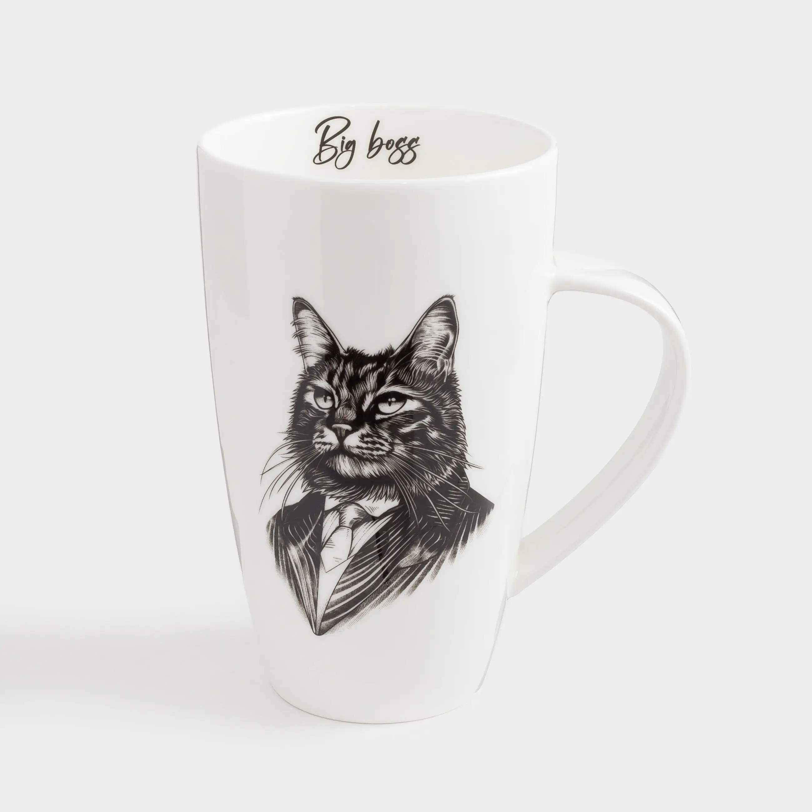 Кружка, 650 мл, фарфор F, белая, Кот в костюме, Cat, image-0