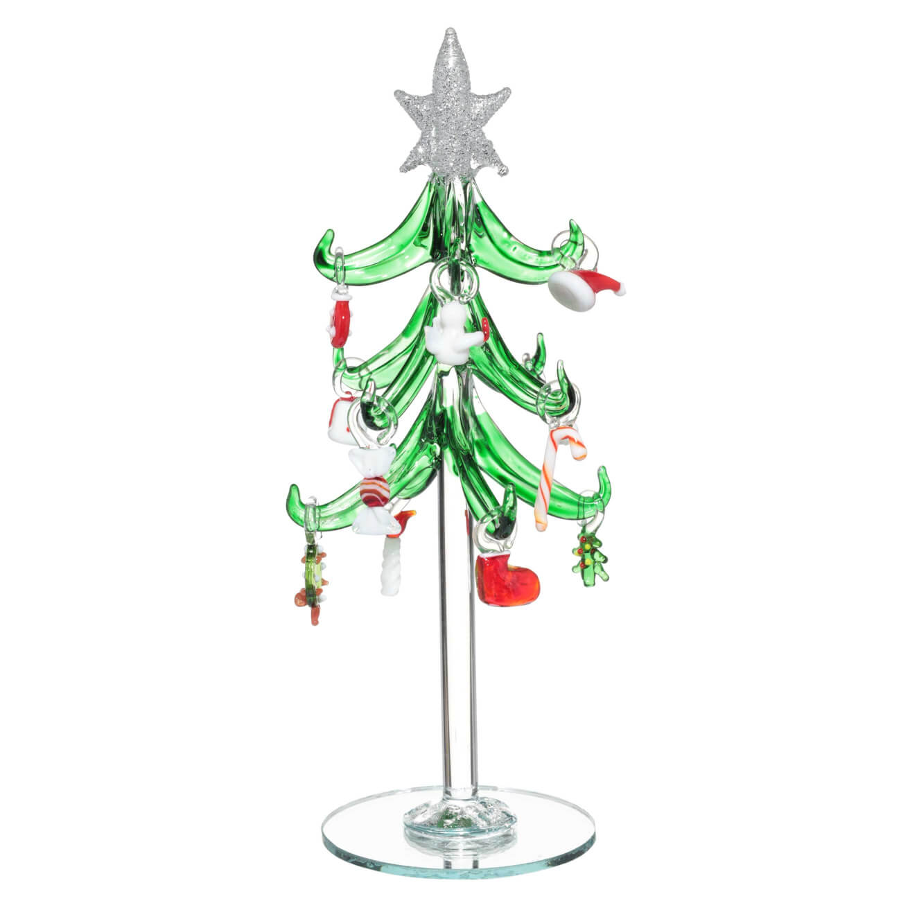 

Статуэтка, 20 см, с подвесками, стекло, Ель с новогодними атрибутами, Christmas classic
