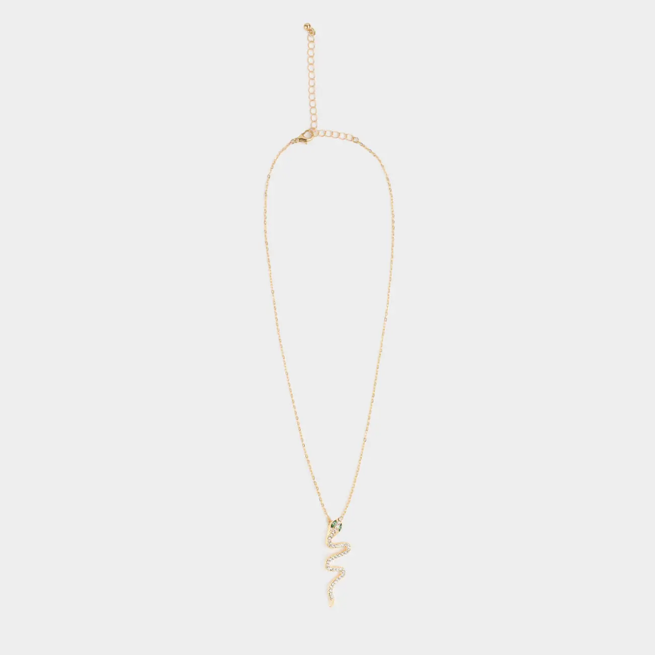Цепочка, 45 см, с подвеской, металл, золотистая, Змея, Jewelry snake, image-0