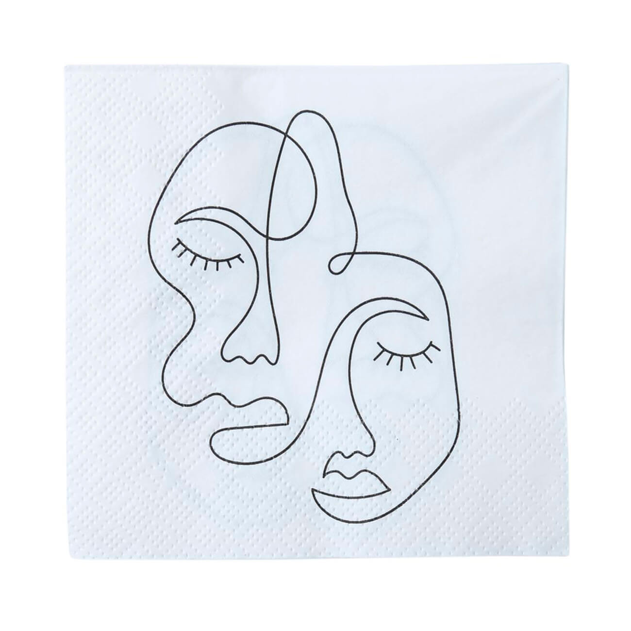 Салфетки бумажные, 21х21 см, 20 шт, белые, Два лица, Face изображение № 1