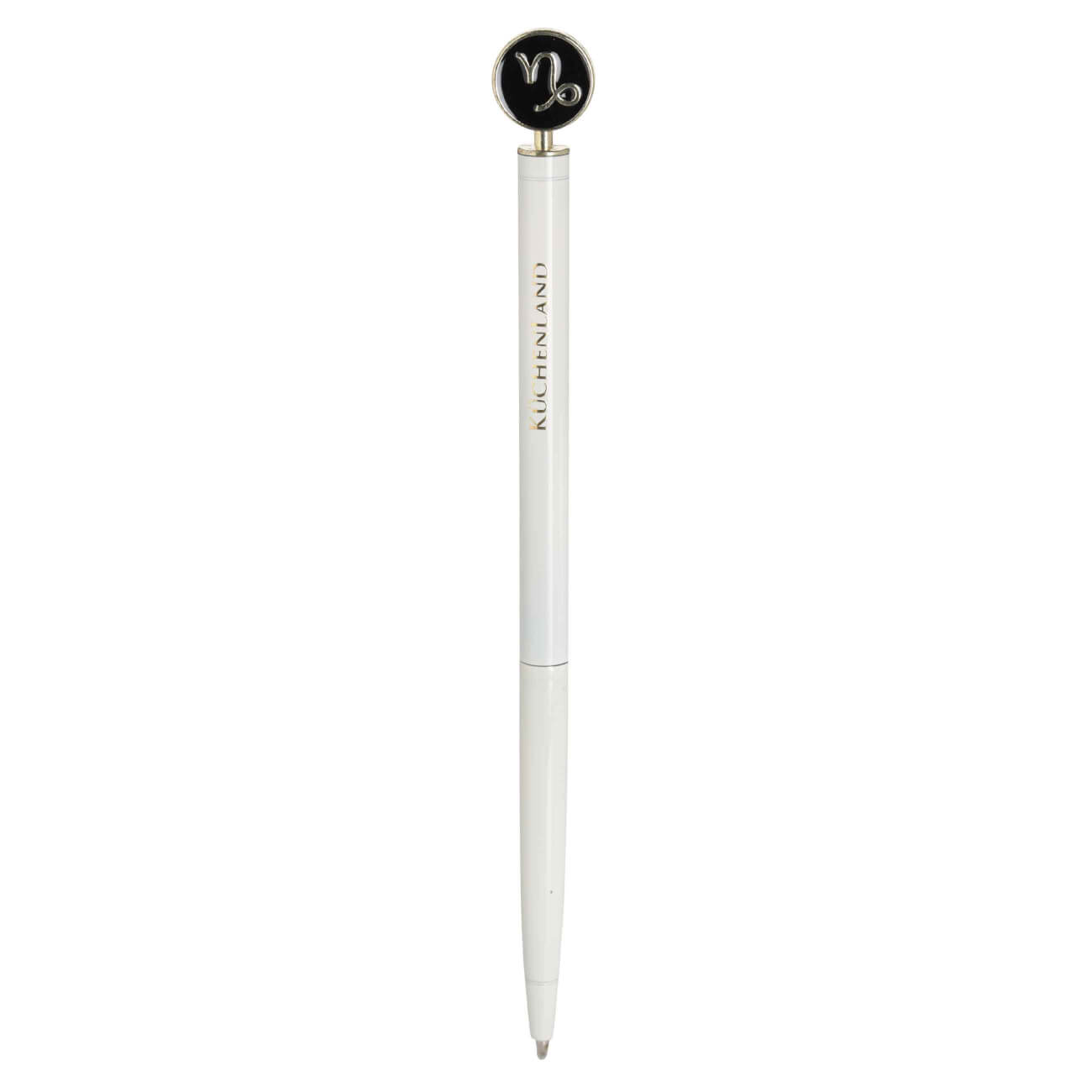 Ручка шариковая, 15 см, с фигуркой, сталь, молочно-золотистая, Козерог, Zodiac