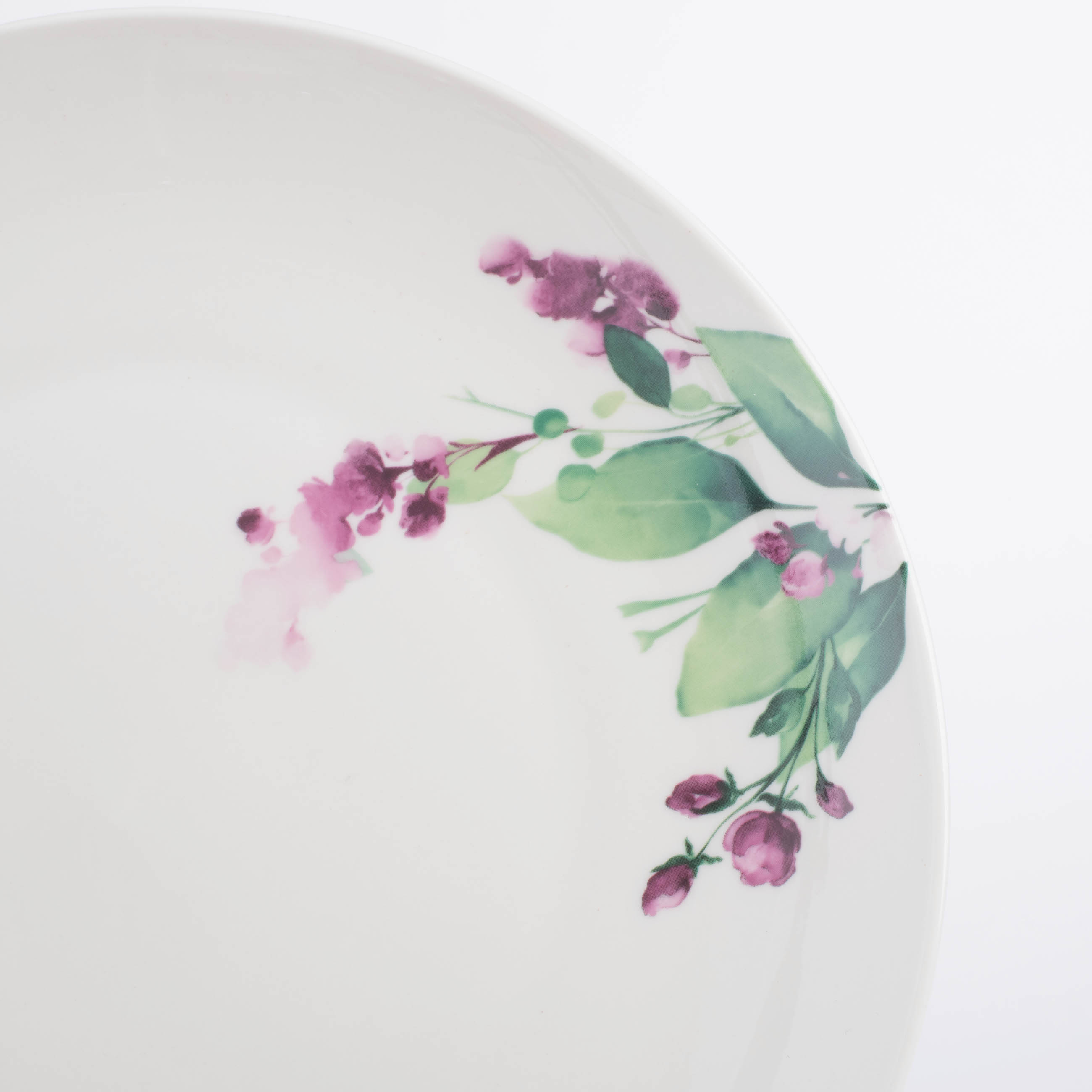 Тарелка обеденная, 27 см, фарфор N, белый, Акварельные цветы, Senetti изображение № 5