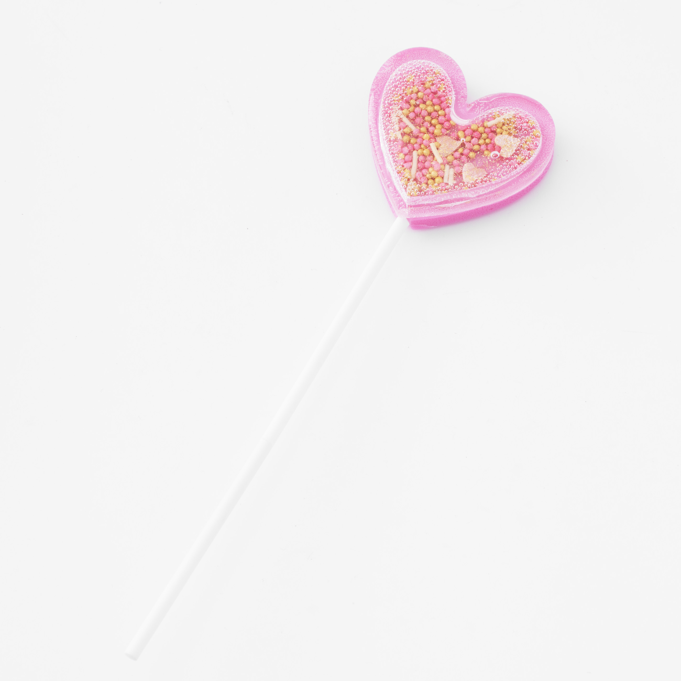 Леденец, 30 гр, погремушка, на палочке, изомальт, розовый, Сердце, Heart изображение № 2