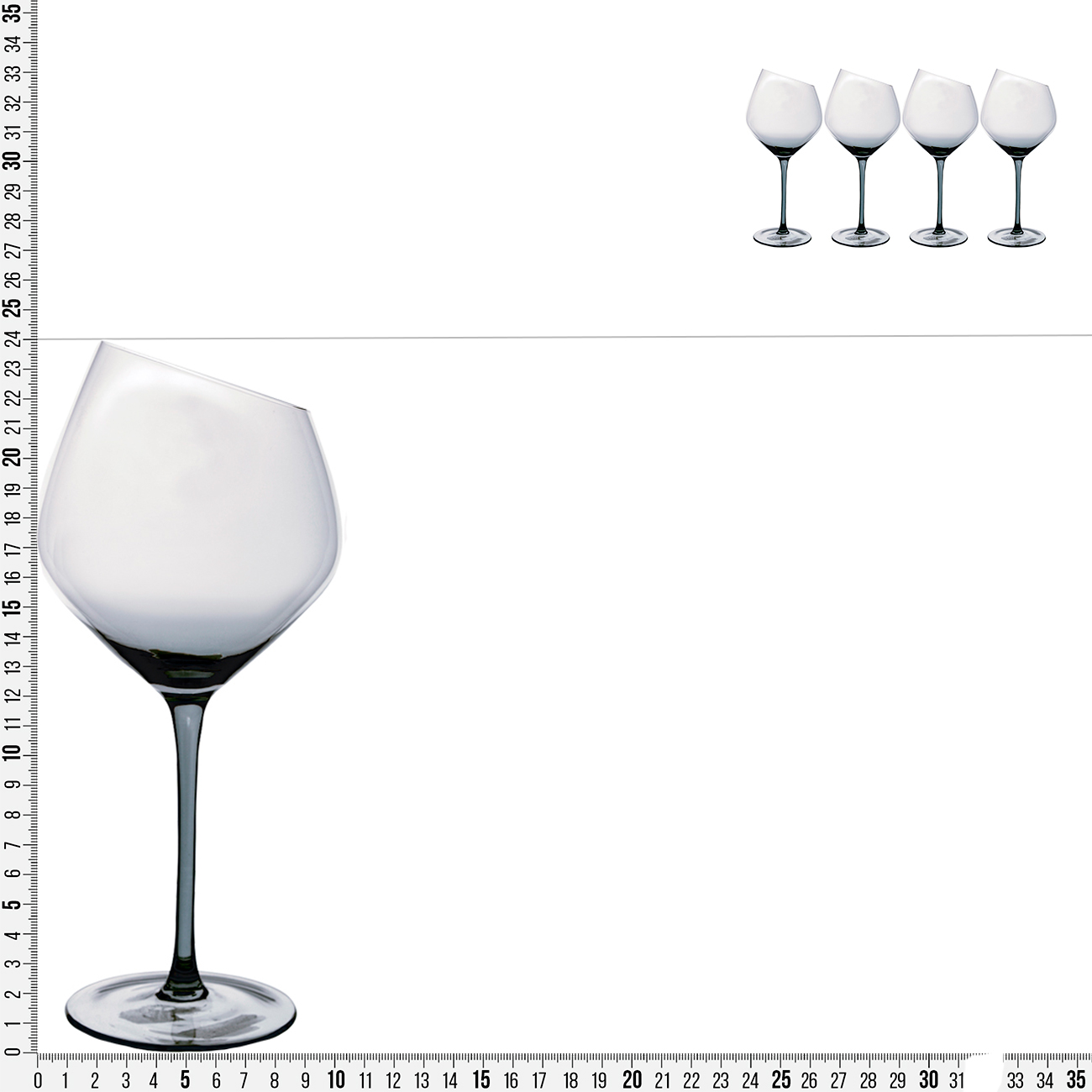 Бокал для красного вина, 560 мл, 4 шт, стекло, серый, Charm L Color изображение № 4