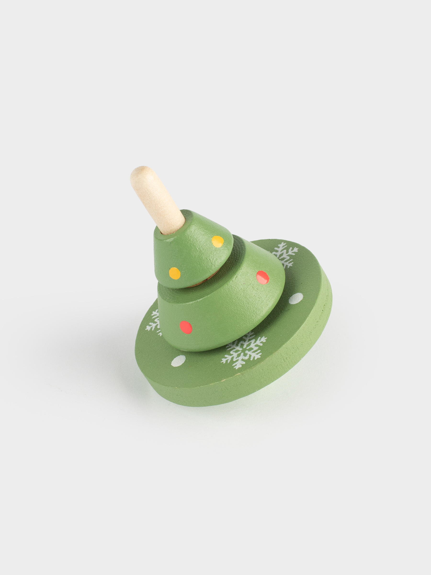 Игрушка, 6х5 см, дерево, зеленая, Юла, Kiddy, image-2
