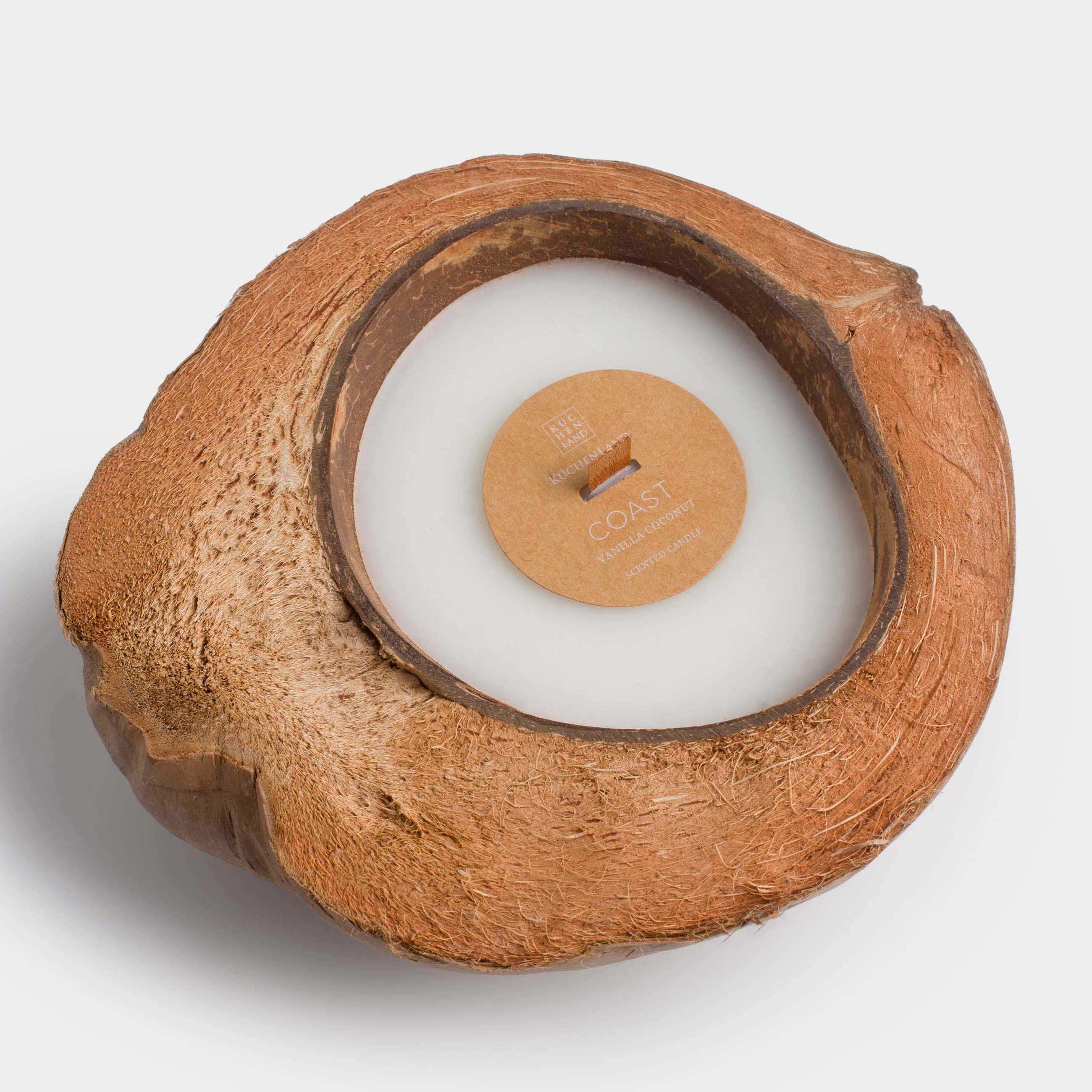 Свеча ароматическая, 12х7 см, в кокосовом подсвечнике, Vanilla Сoconut, Coast, image-5