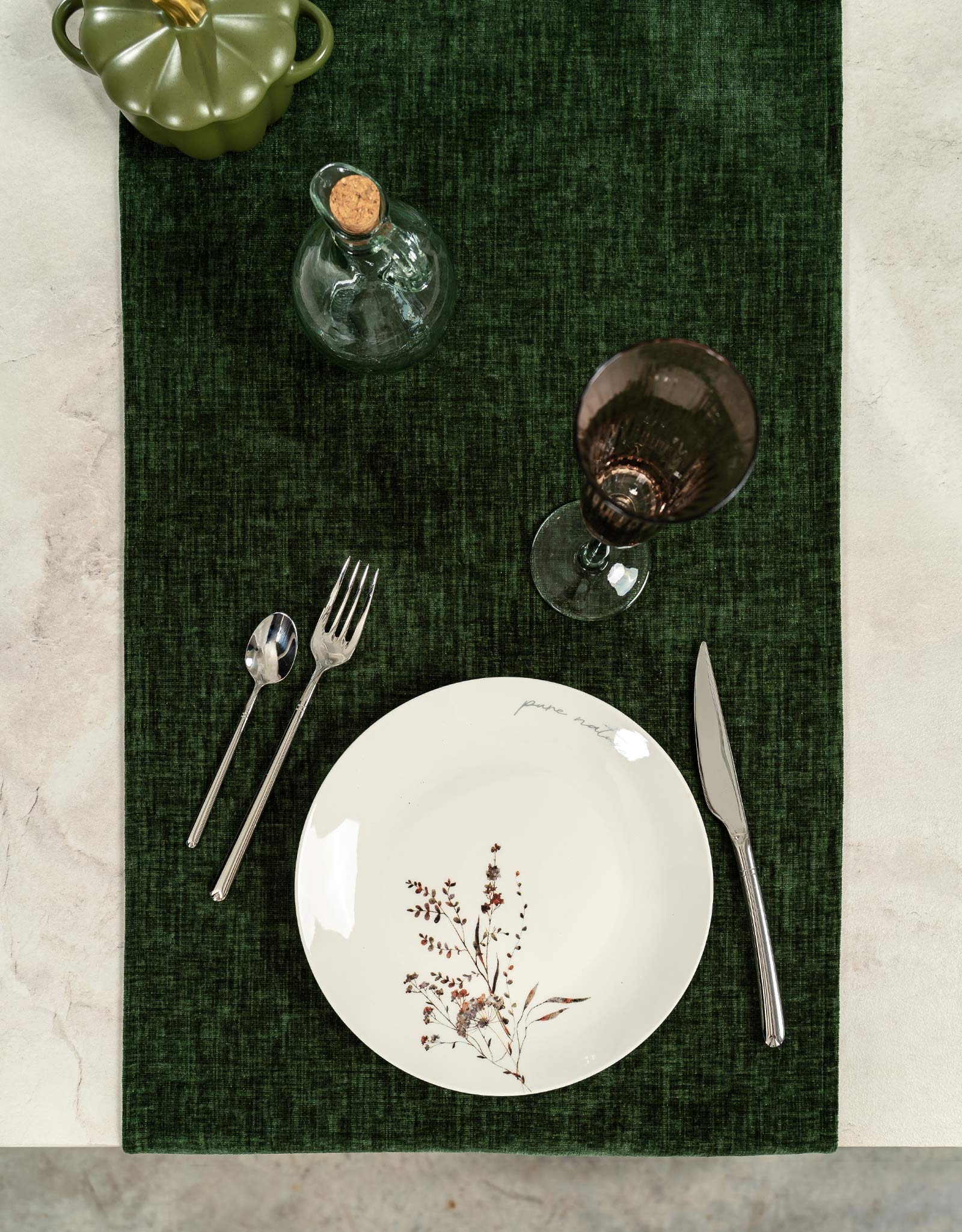 Дорожка настольная, 40х160 см, вельвет, зеленая, Grand garden, image-5