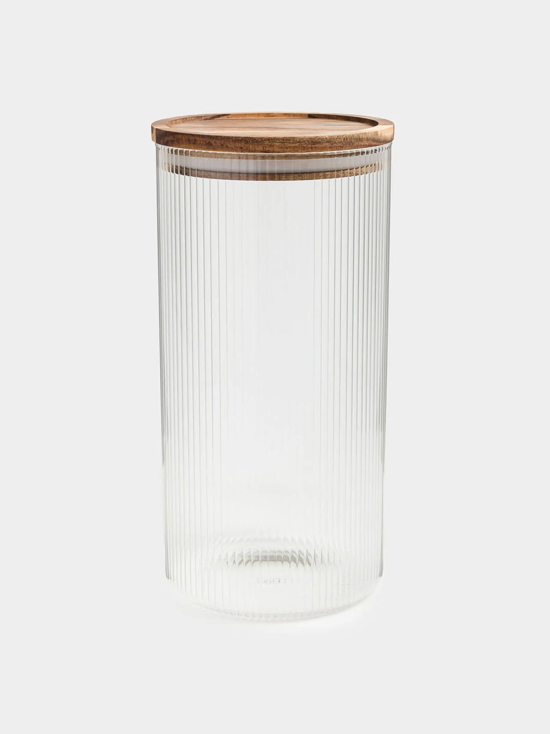 Банка для сыпучих продуктов, 1,7 л, стекло Б/дерево, Ravi wood