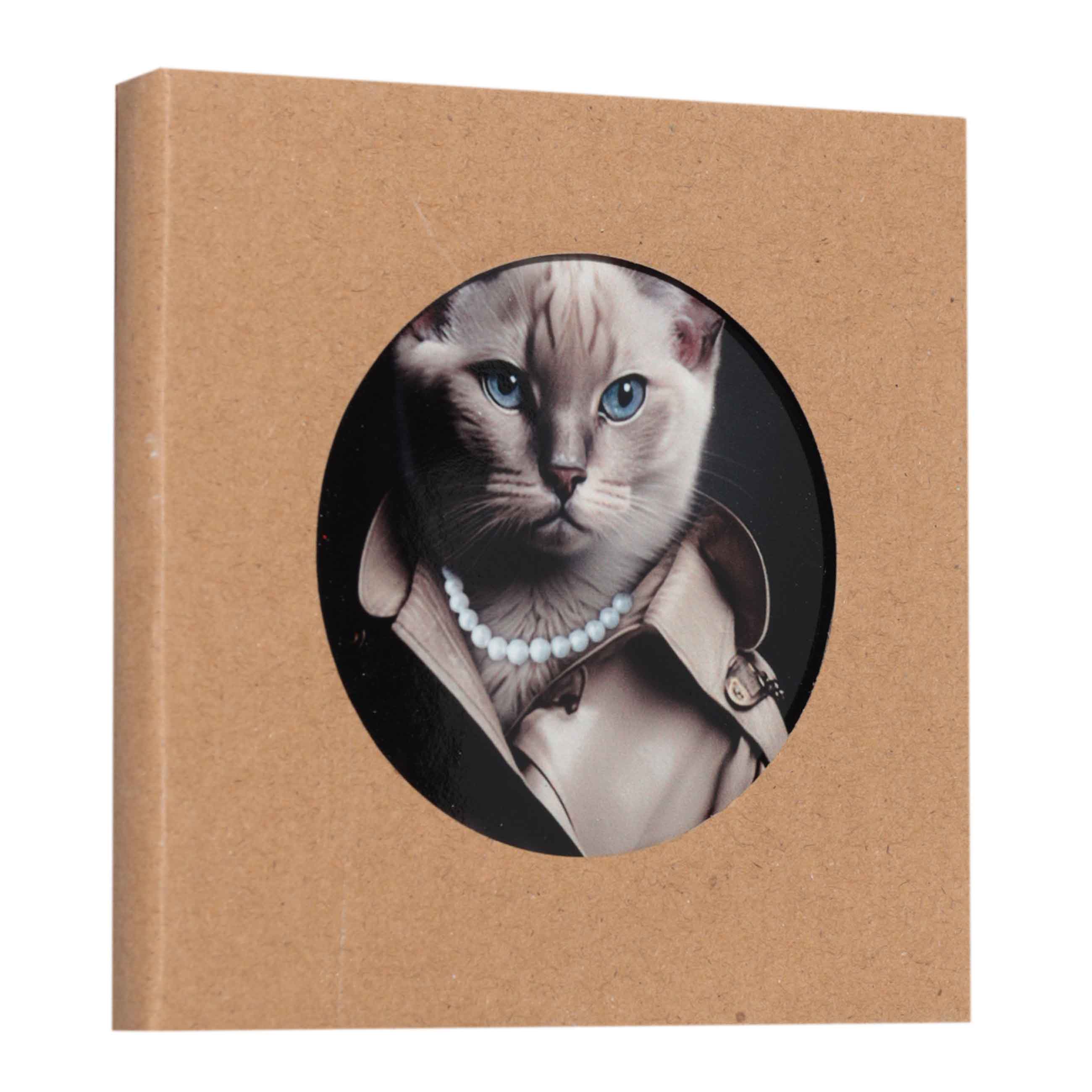 Подставка под кружку, 11 см, керамика/пробка, круглая, Кошка в пальто, On style изображение № 3