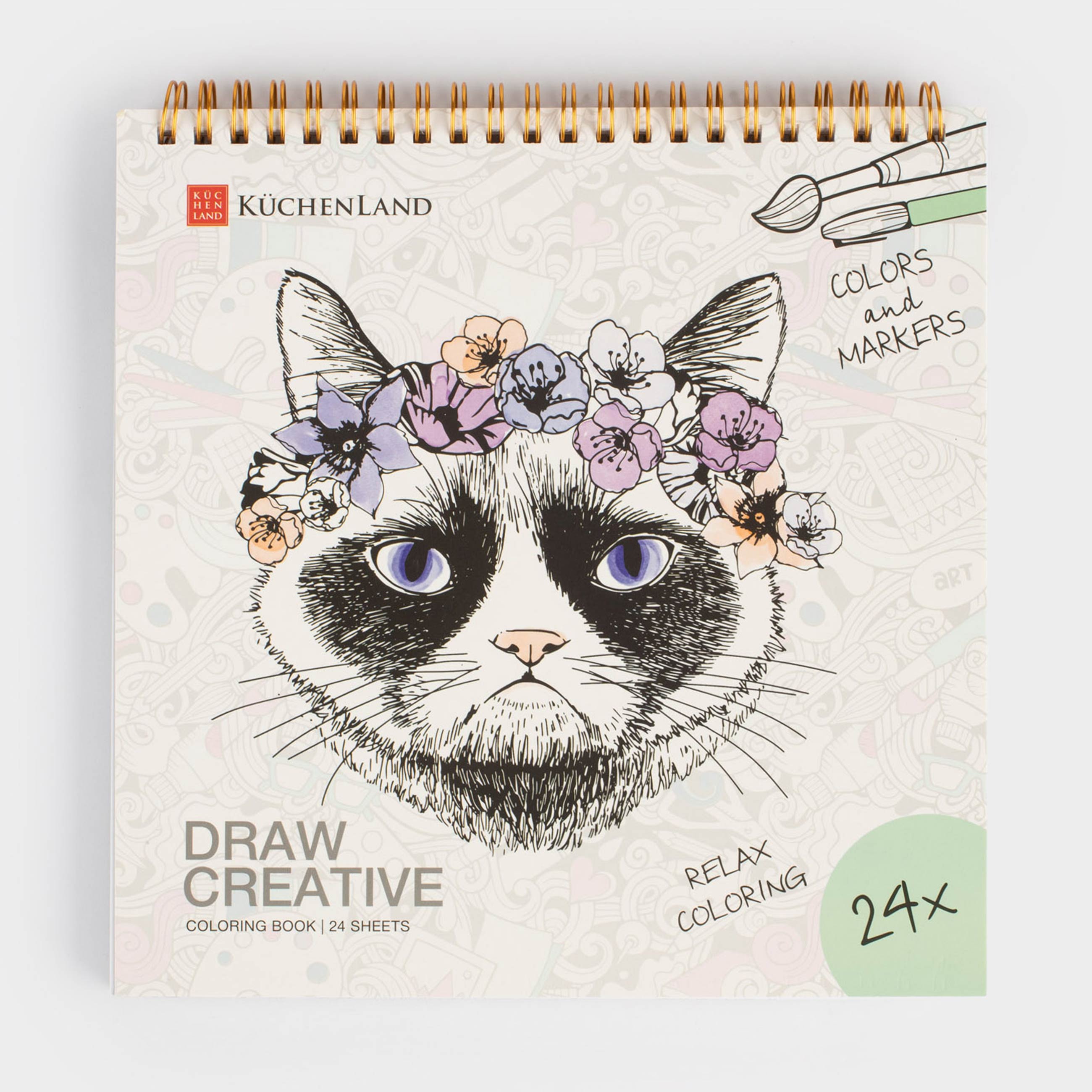 Альбом для раскрашивания, 21х21 см, 24 листа, на кольцах, Романтика, Draw creative, image-0
