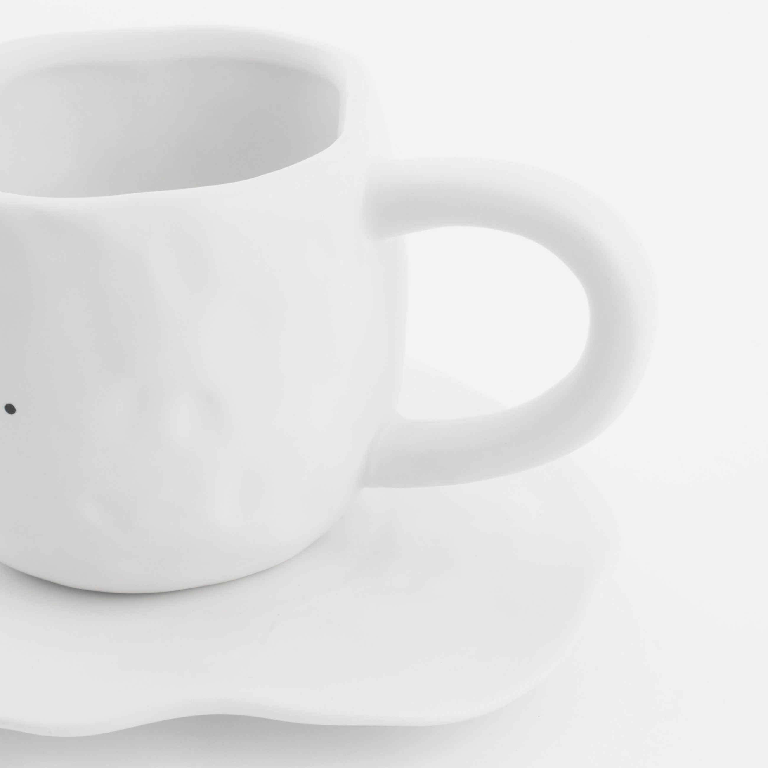 Пара чайная, 1 перс, 2 пр, 420 мл, керамика, белая, Pause, Crumple font изображение № 2